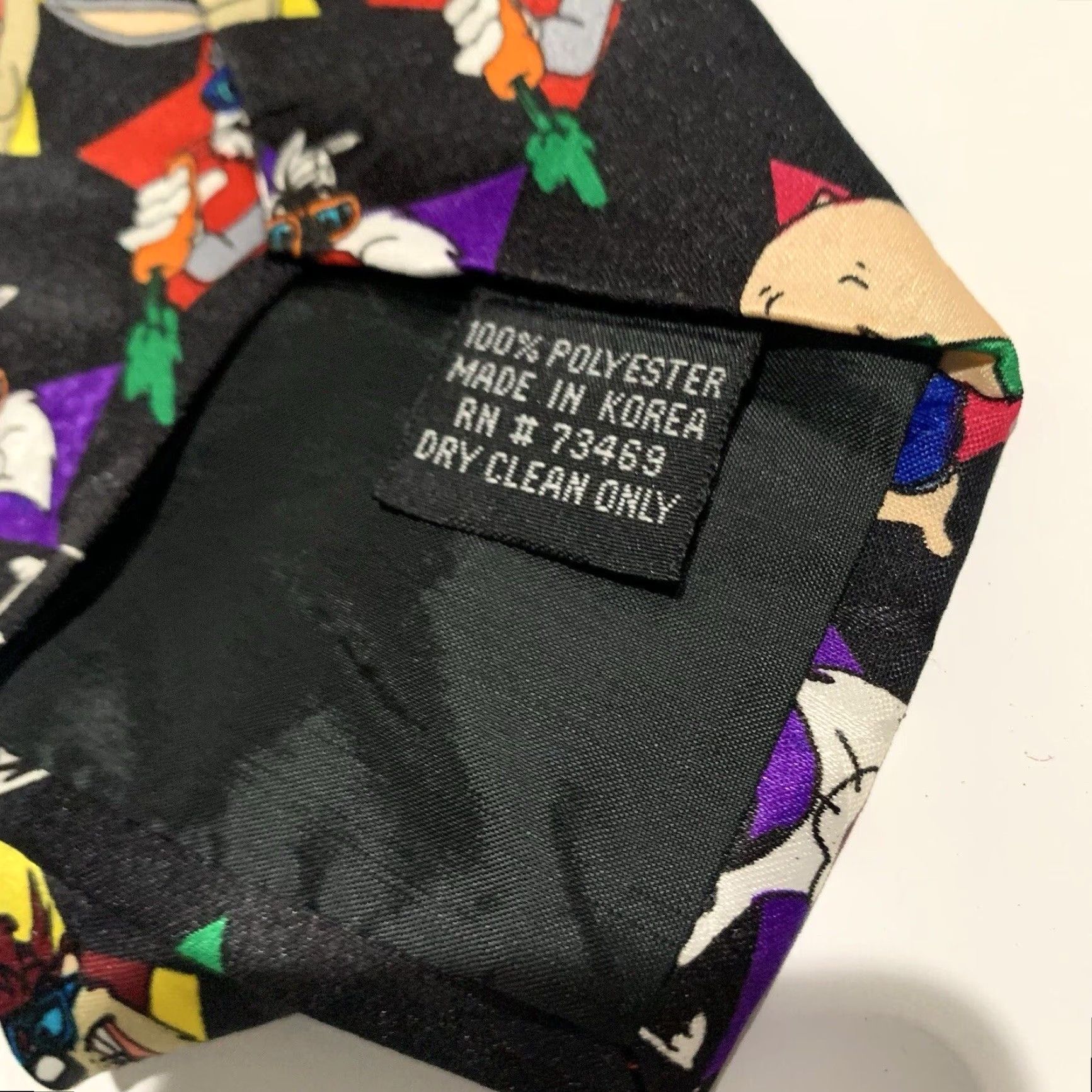 Vintage VINTAGE Looney Tunes Tie Men One Size Black Polyester Classic Width Tweety Daffy Porky Taz Sunglasses Size ONE SIZE - 6 Thumbnail