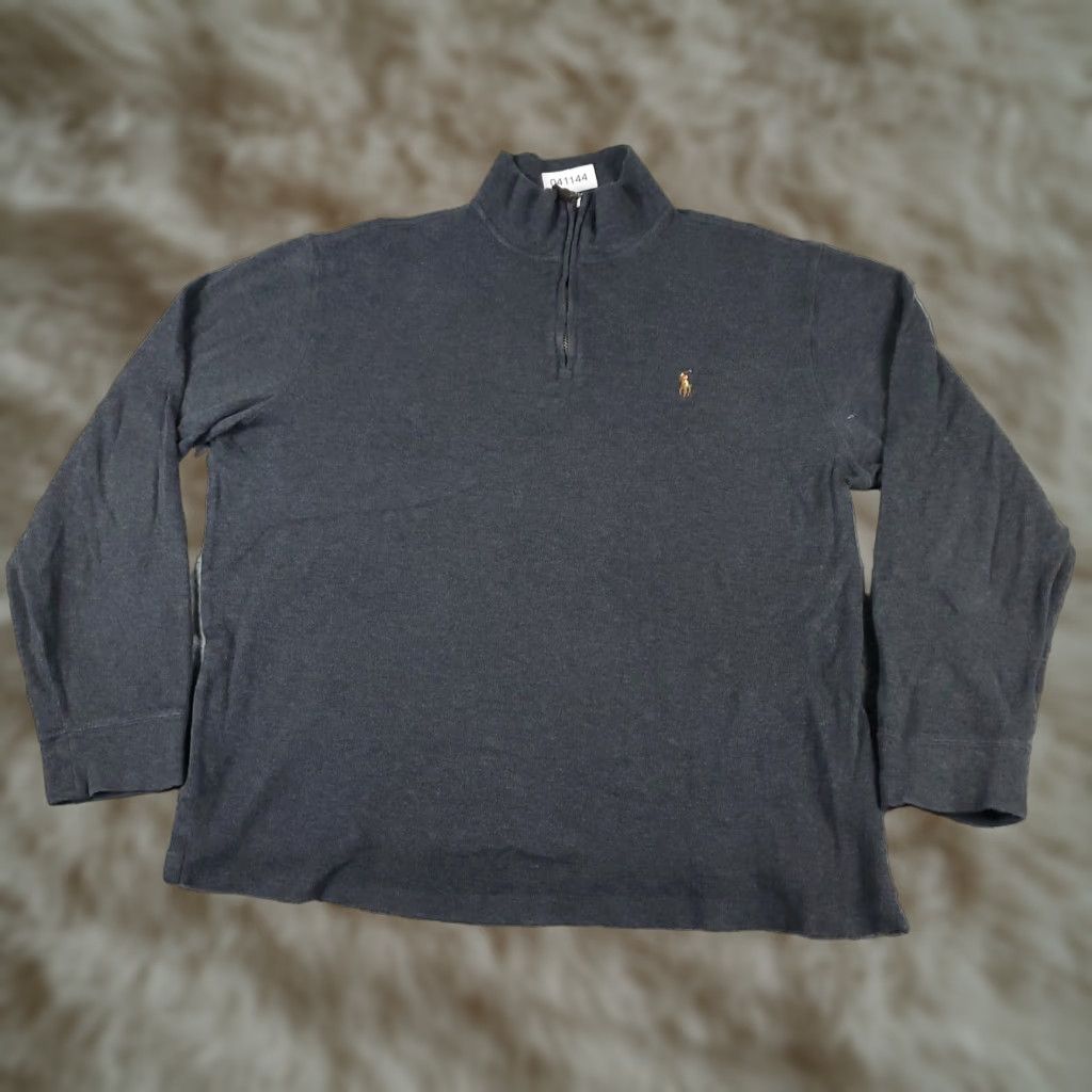 Ralph Lauren Ralph Lauren Mens Medium Gray Pony Sweater 1/4 Zip Up Pullover Sweatshirt Size US M / EU 48-50 / 2 - 1 Thumbnail