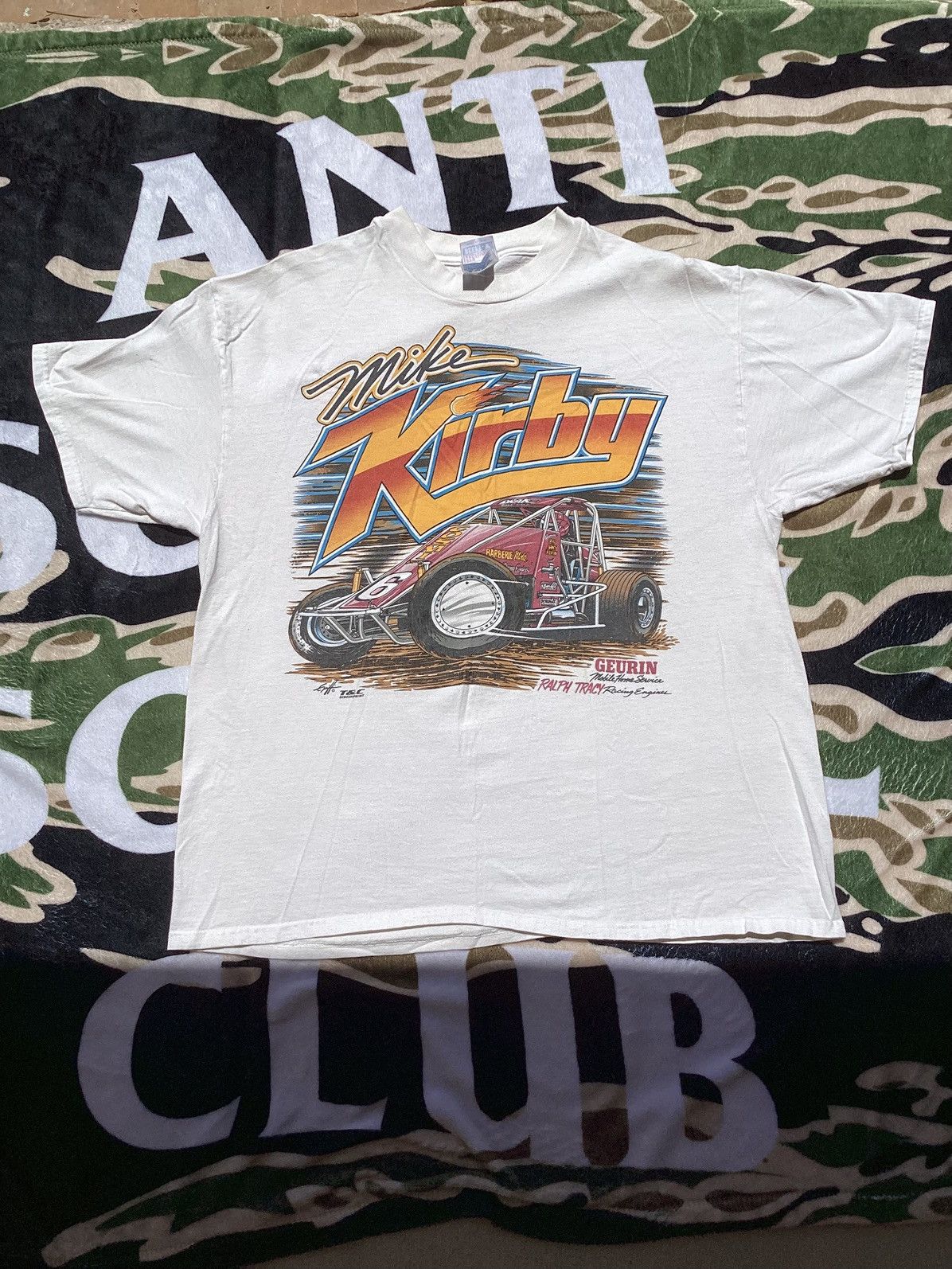 NASCAR × Vintage Vintage 1990s Mike Kirby funny car racing/NASCAR T-shirt Size US XL / EU 56 / 4 - 1 Thumbnail