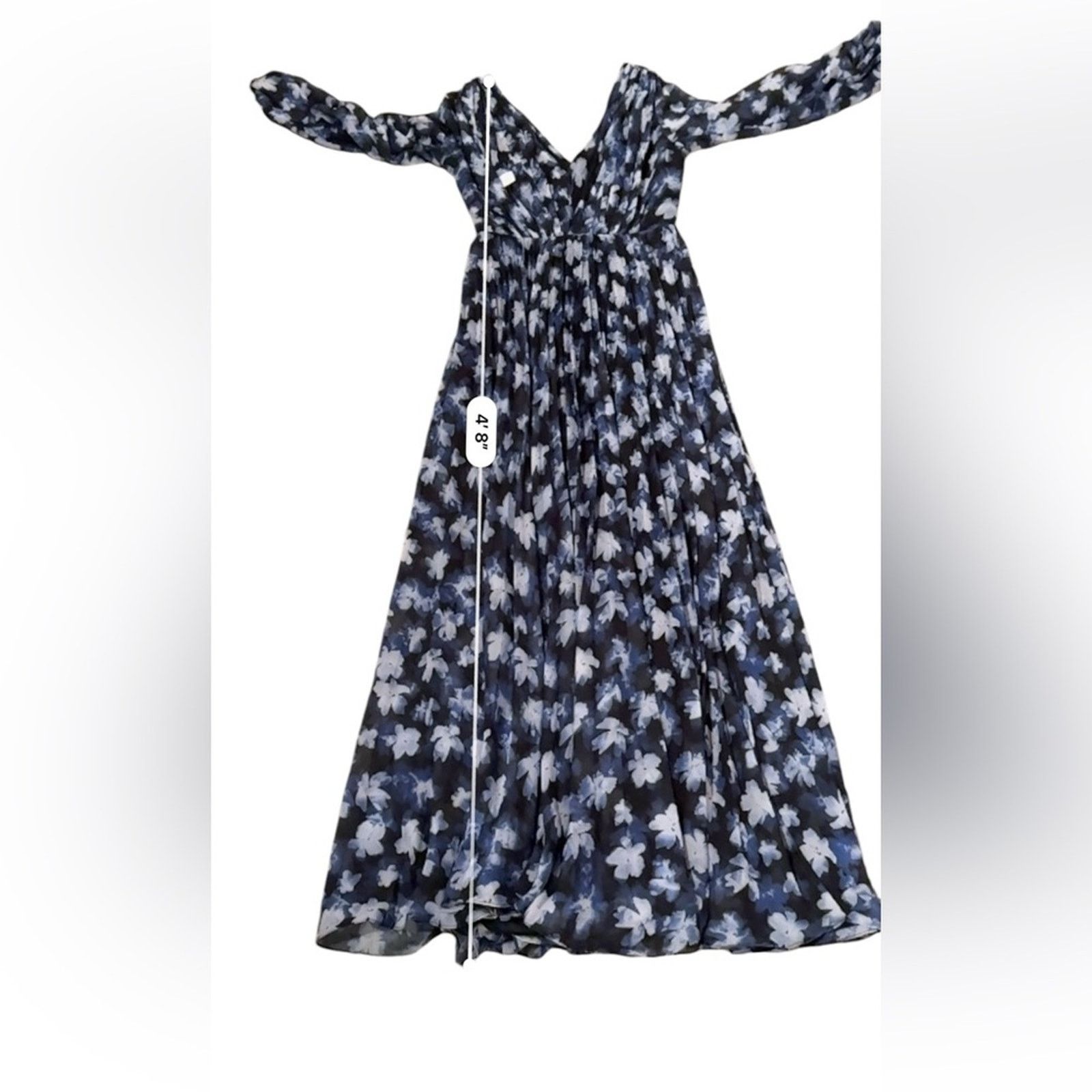 Monique Lhuillier RTR ML Monique Lhuillier Melanie Black White & Blue Dress Size XS / US 0-2 / IT 36-38 - 14 Thumbnail