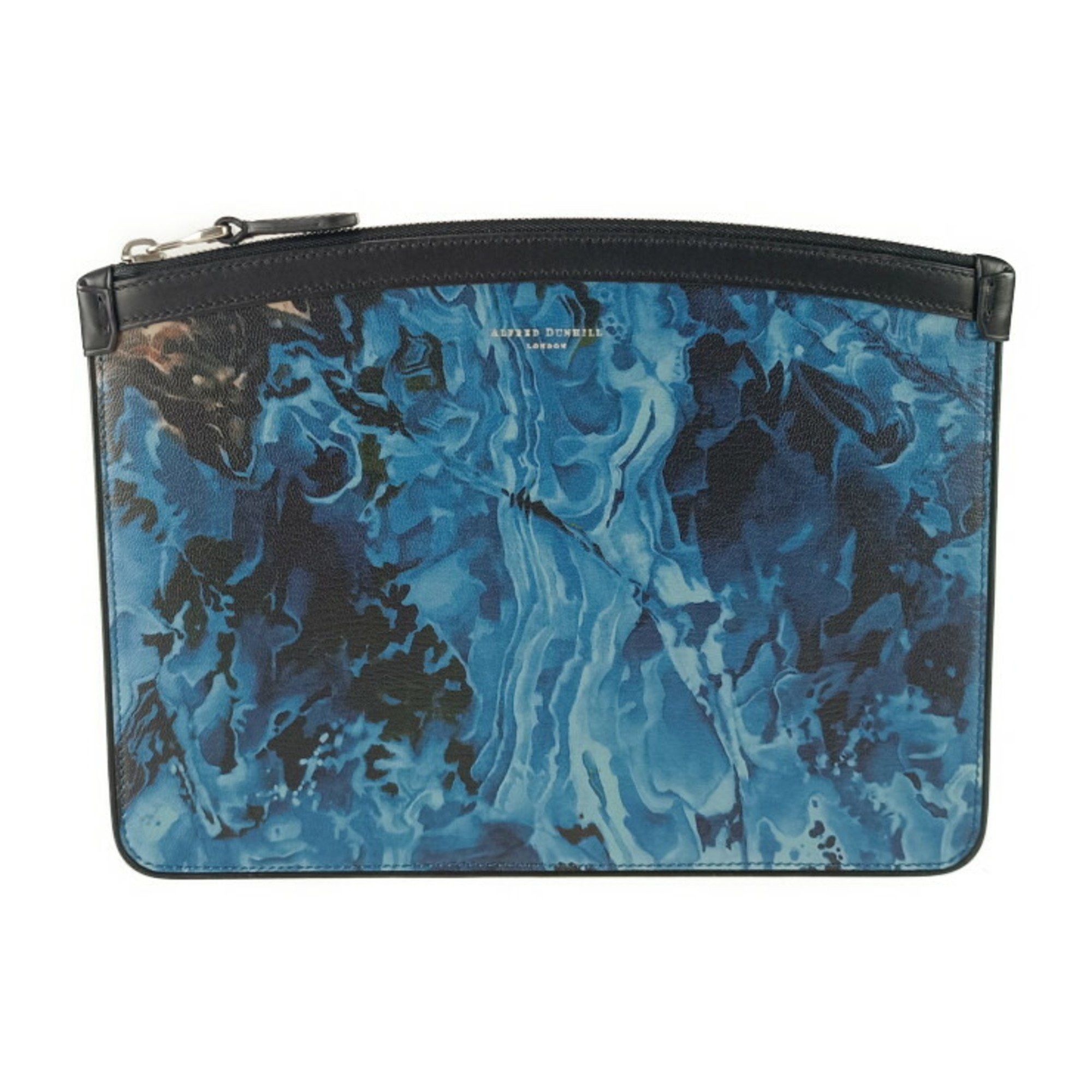 Alfred Dunhill dunhill clutch bag duke marble small zip folio DU19R3850MR472 blue leather men's pouch second Size ONE SIZE - 1 Thumbnail