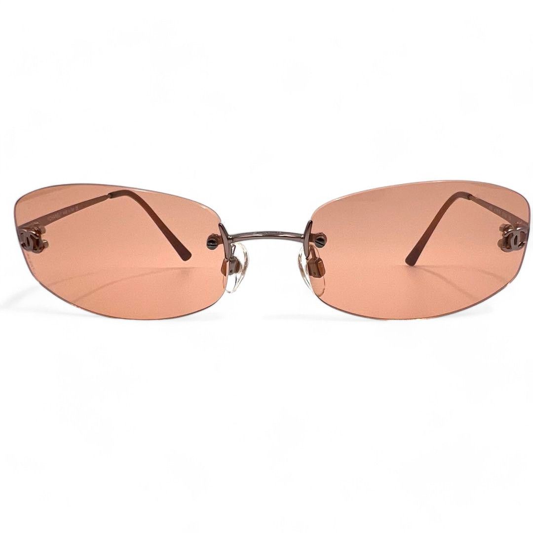 Chanel Chanel - Pink Sunglasses Metal Silver Coco with Case Size ONE SIZE - 2 Thumbnail