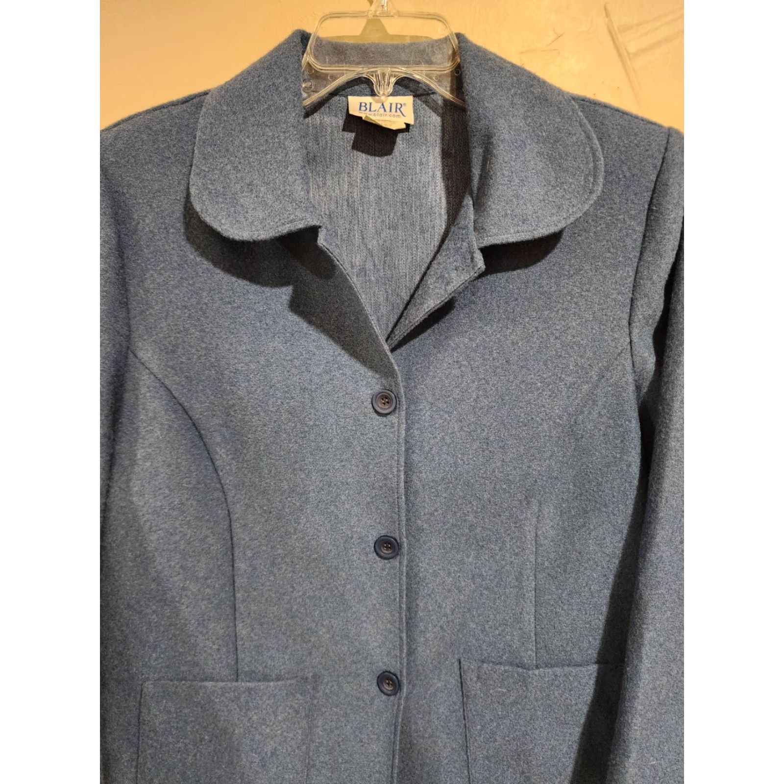 Blair Blair Jacket Blue Light Pockets Unlined Sz M Womens Coat Jacket Basic Lightweight Collared Button-Down Casual Size M / US 6-8 / IT 42-44 - 2 Thumbnail