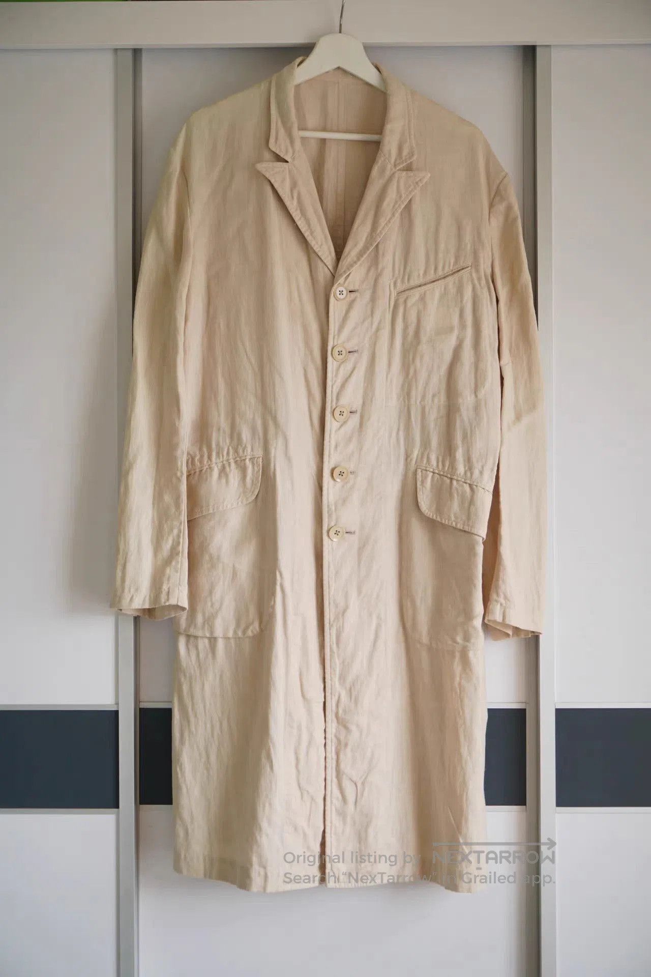 Yohji Yamamoto Beige Long Button. Size US M / EU 48-50 / 2 - 1 Thumbnail