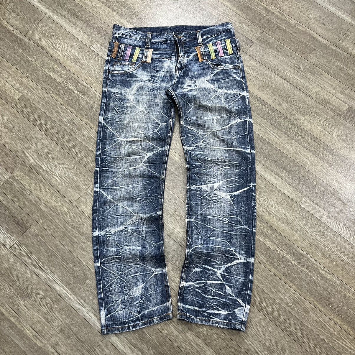 If Six Was Nine Japanese Brand Double Waist Distressed Stonewash Blue Jeans Size US 36 / EU 52 - 1 Thumbnail