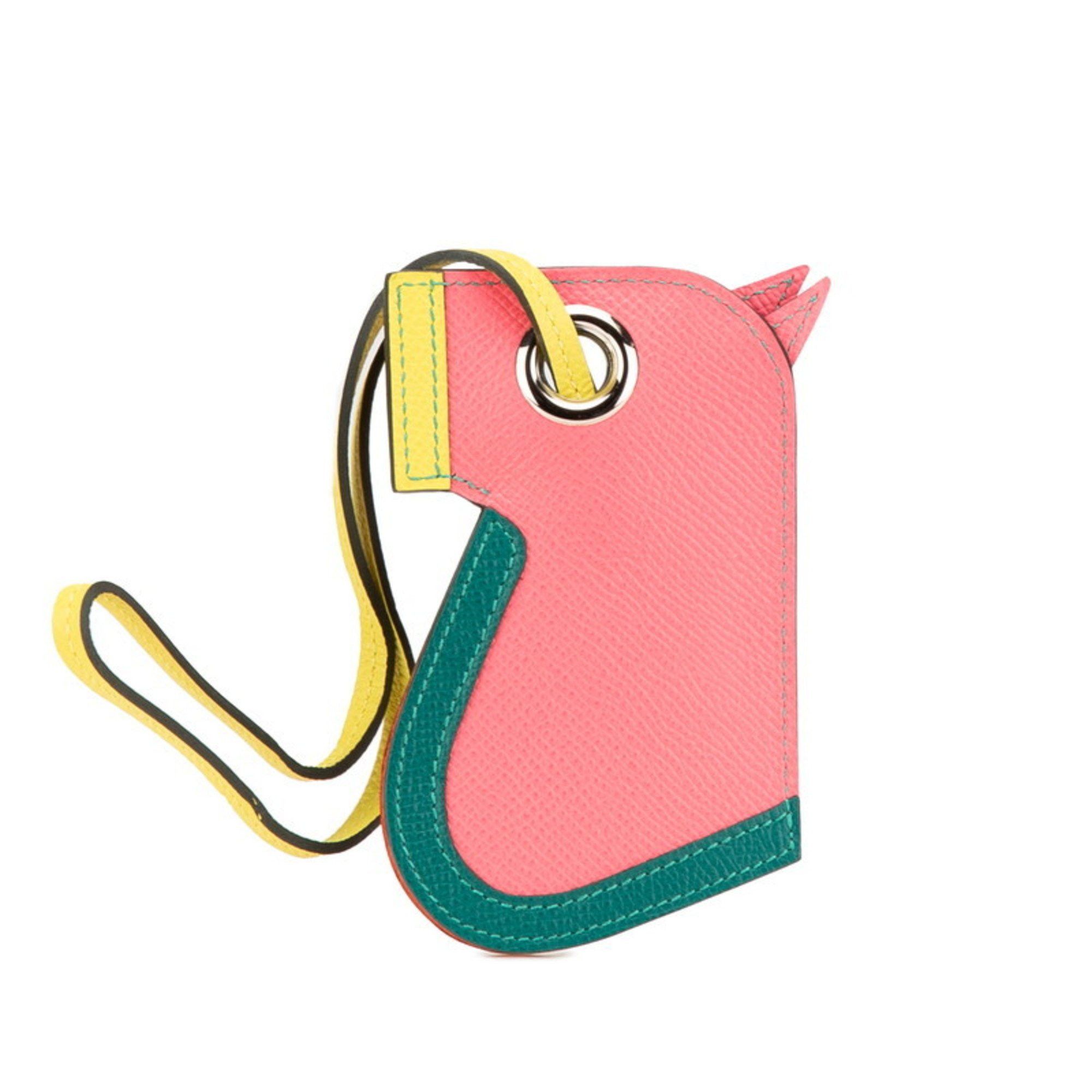 Hermes Hermes Camayle Horse Keychain Bag Charm Rose Azalee Malachite Lime Epsom Leather Women's HERMES Size ONE SIZE - 1 Thumbnail