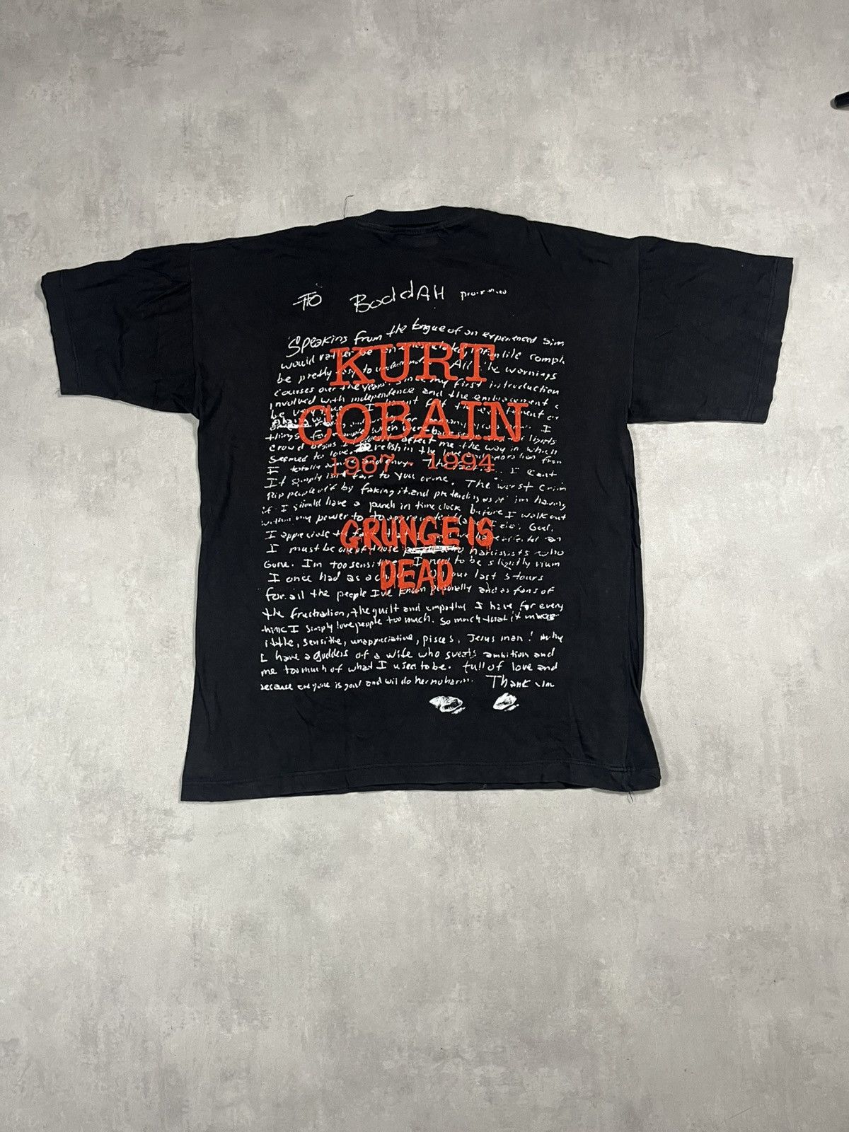 Band Tees 90’s vintage bootleg italy tshirt kurt cobain fade black Size US XL / EU 56 / 4 - 7 Thumbnail