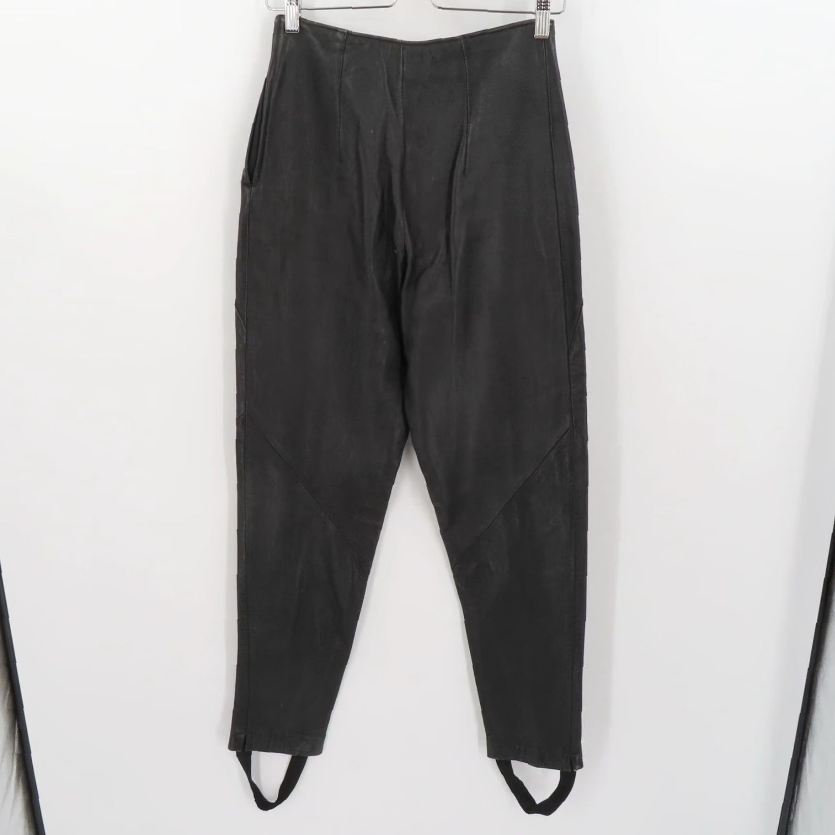 Vintage VINTAGE Wilsons Leather Women 8 Stirrup Pants Black Leather Straight Front 30" Inseam Size 30" / US 8 / IT 44 - 5 Thumbnail