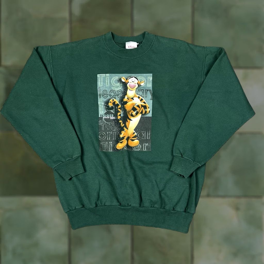 Disney VINTAGE Disney Tigger Graphic Crewneck Sweatshirt Medium Pullover Unisex Adults Green 90s Decade Shirt Size US M / EU 48-50 / 2 - 1 Thumbnail