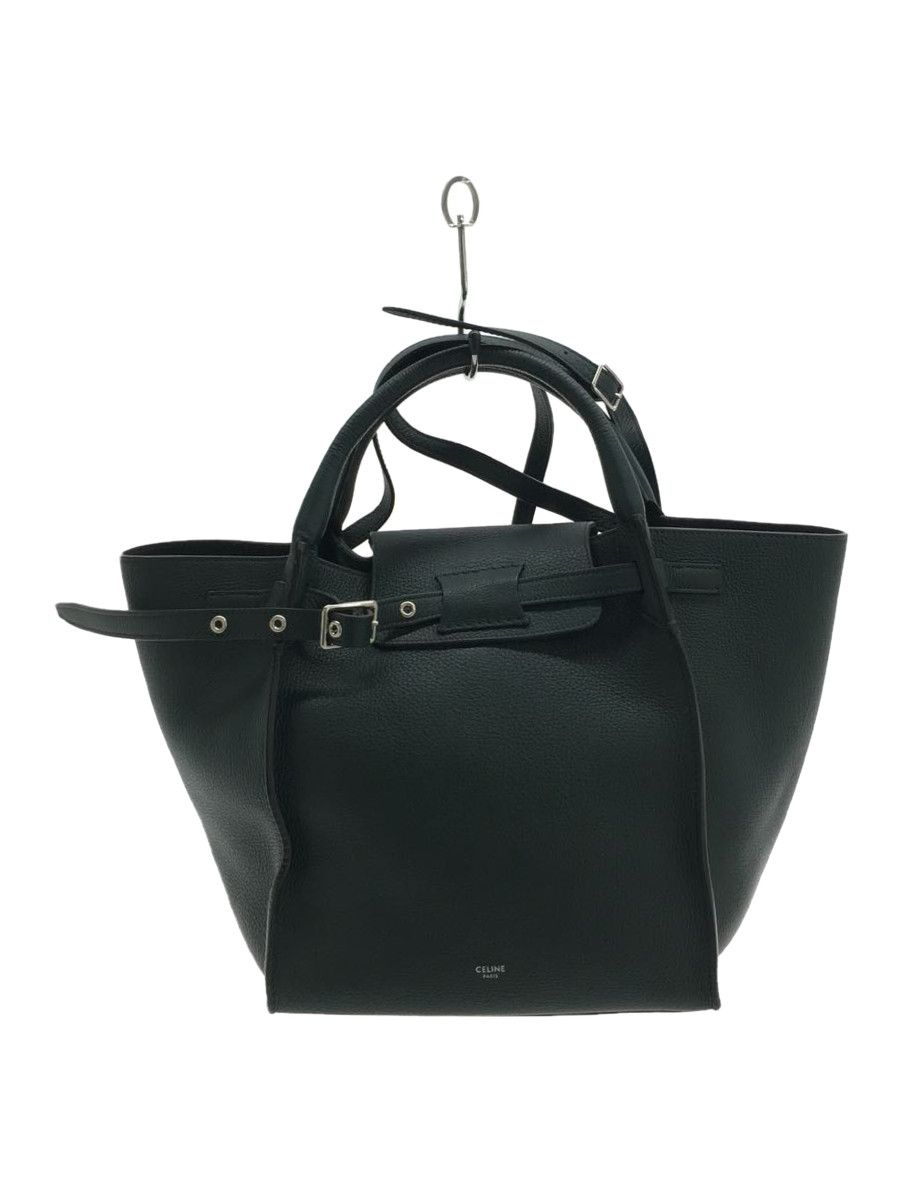 image of Celine Small Shoulder Bag Leather Back in Black, Women's