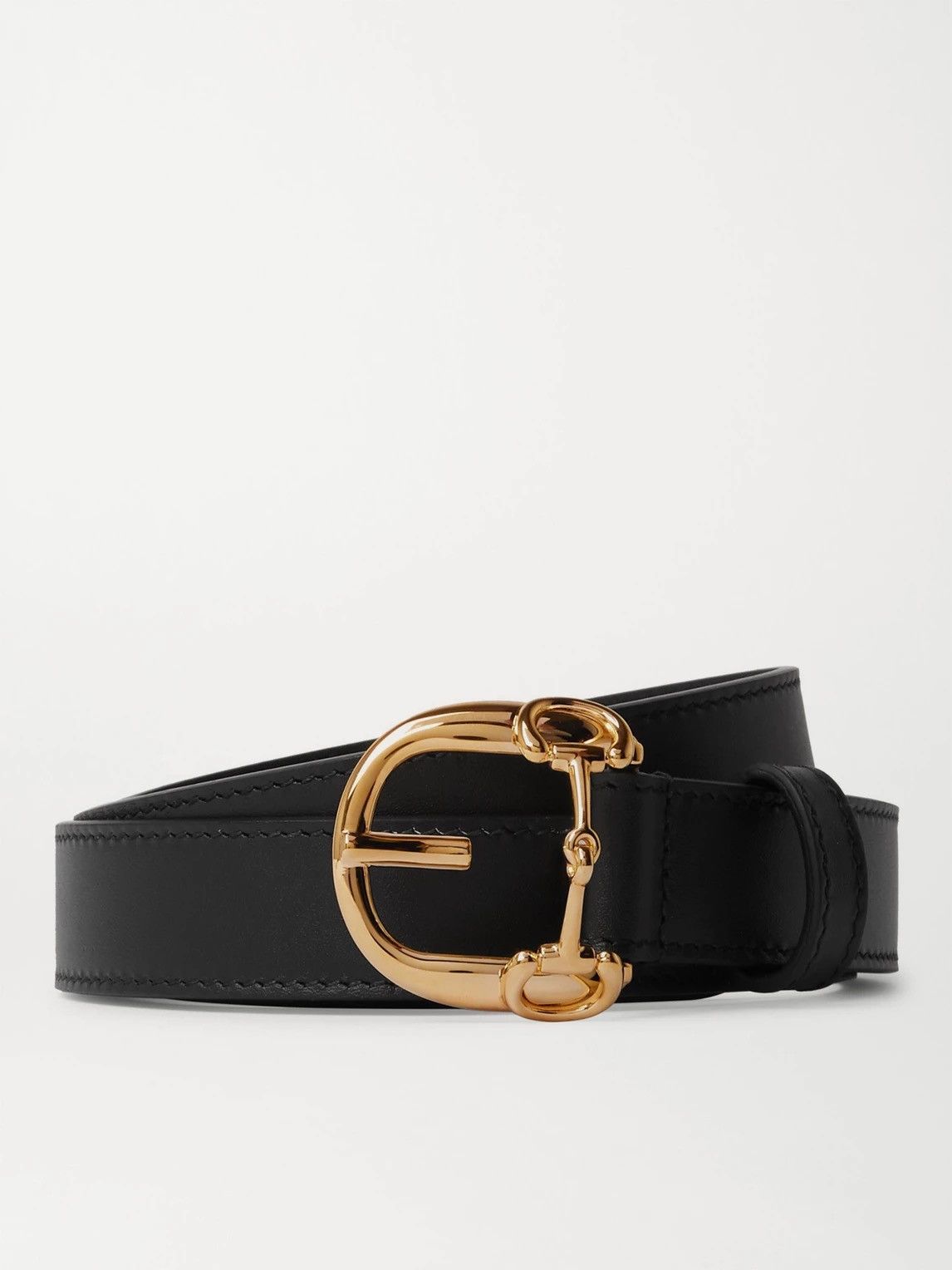 Gucci Gucci Horsebit Belt Calfskin Leather Gold Buckle Size ONE SIZE - 1 Thumbnail
