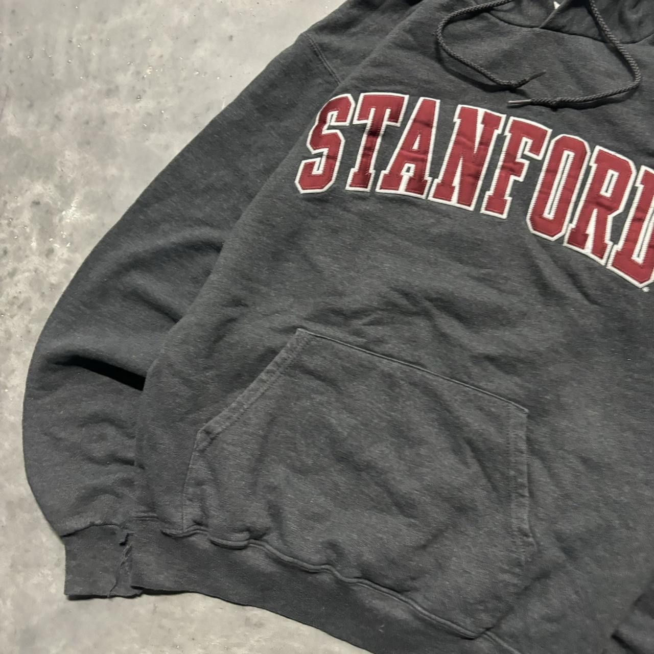Japanese Brand × Vintage Crazy Vintage Y2K/2000s Grey Stanford College Spellout Essential Hoodie! Size US S / EU 44-46 / 1 - 3 Thumbnail