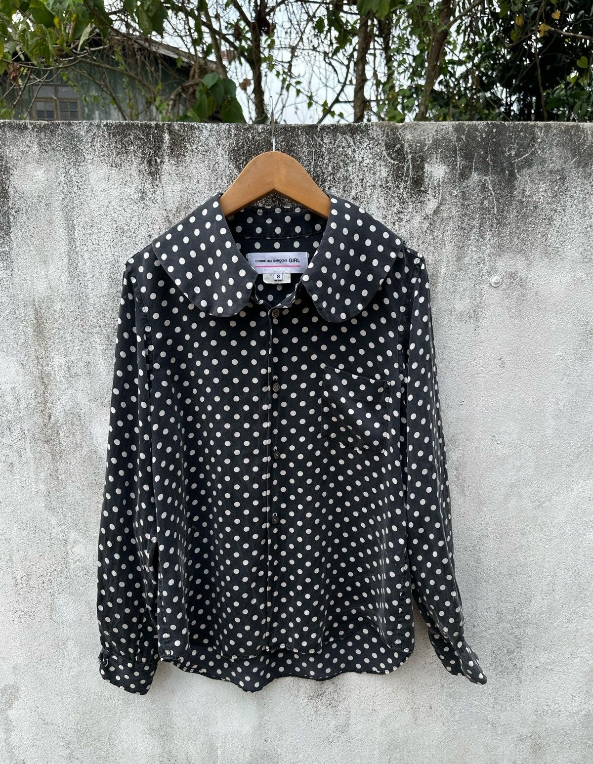 Comme des Garcons Comme des garcons girl black and white polka dot silk shirt Size S / US 4 / IT 40 - 1 Thumbnail