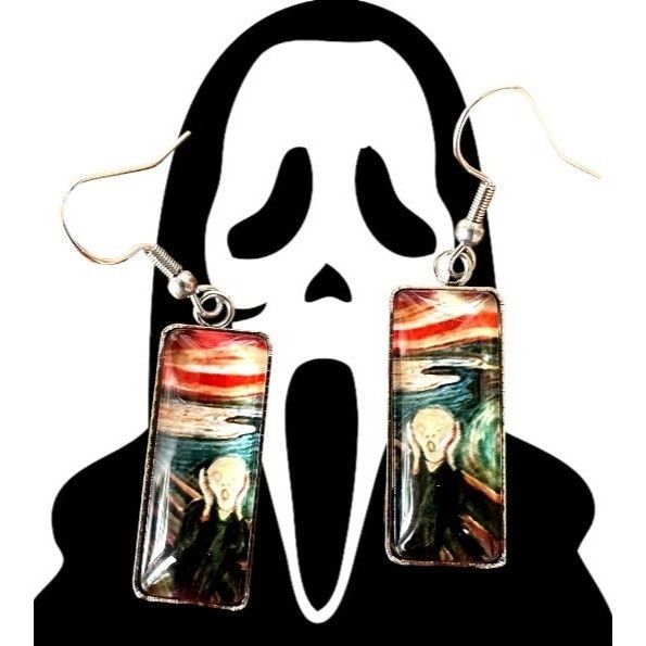 Handmade New The Scream Earrings Dangle Art to Wear Abstract Edward M Size ONE SIZE - 8 Thumbnail