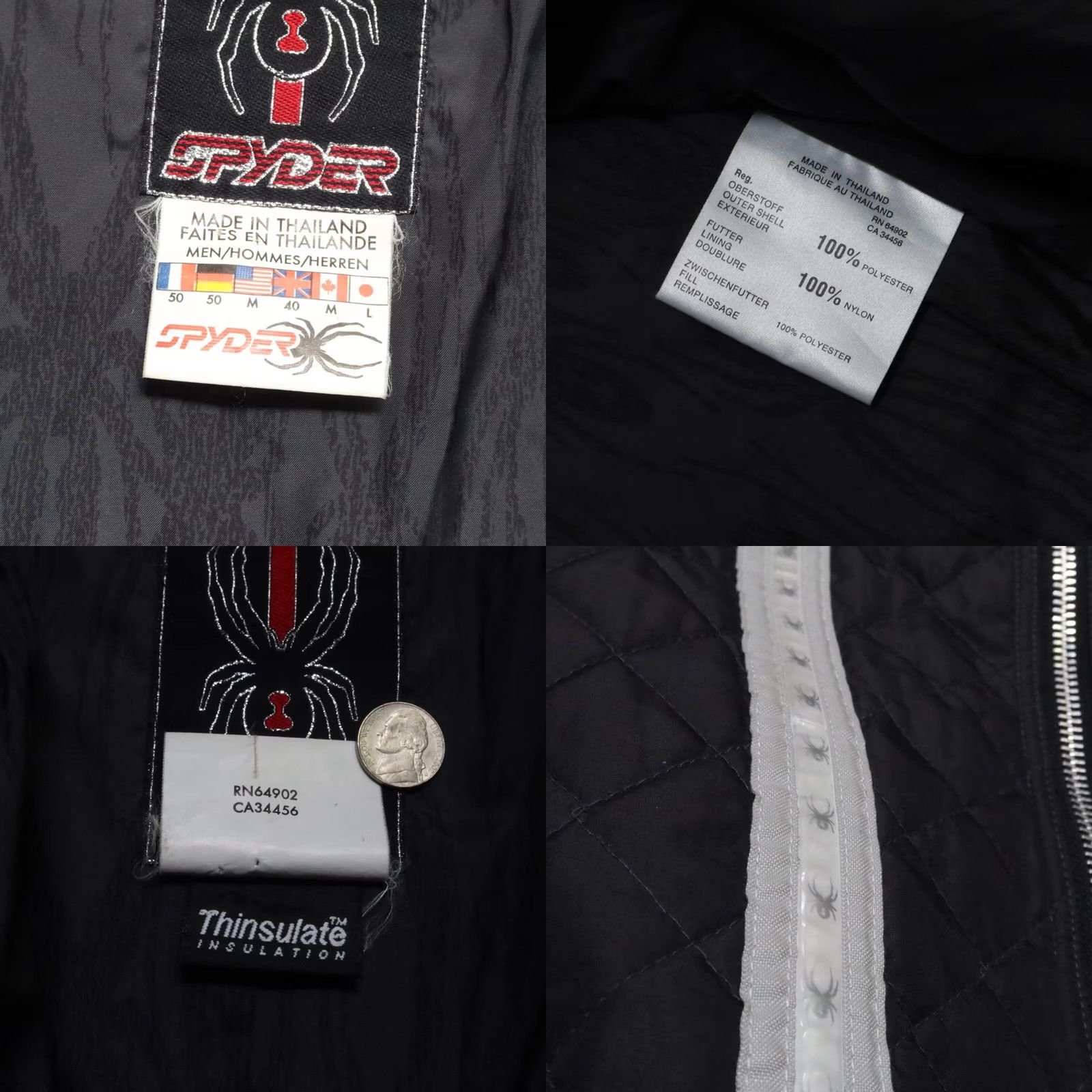 Spyder VINTAGE Spyder Quilted Bomber Jacket Mens M Black Bomber Jacket Mens M Black Quilted Spyder Vintage Size US M / EU 48-50 / 2 - 8 Thumbnail