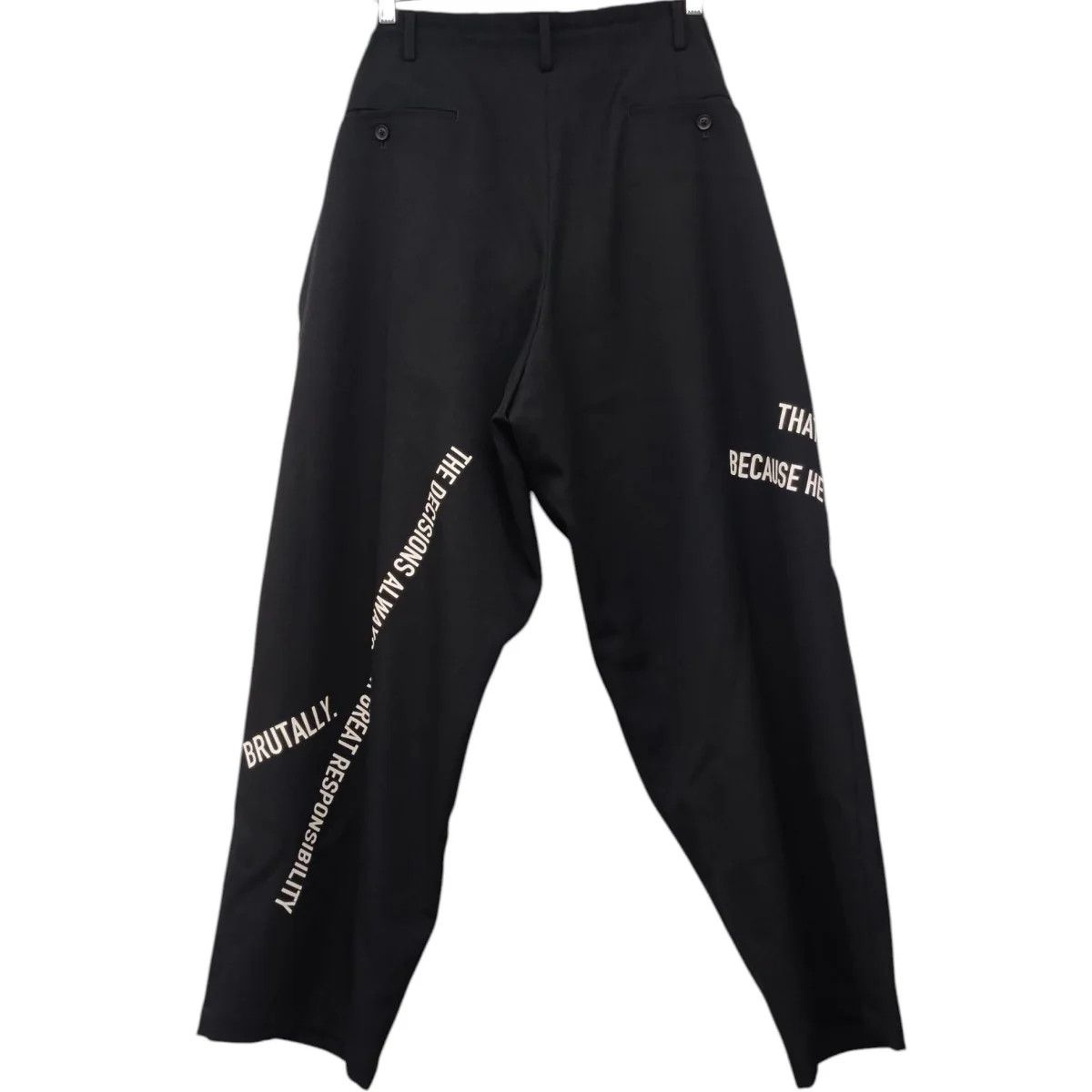 Yohji Yamamoto Yohji Yamamoto pour homme 2021AW 2-tuck message pants Size US 38 / EU 54 - 3 Thumbnail