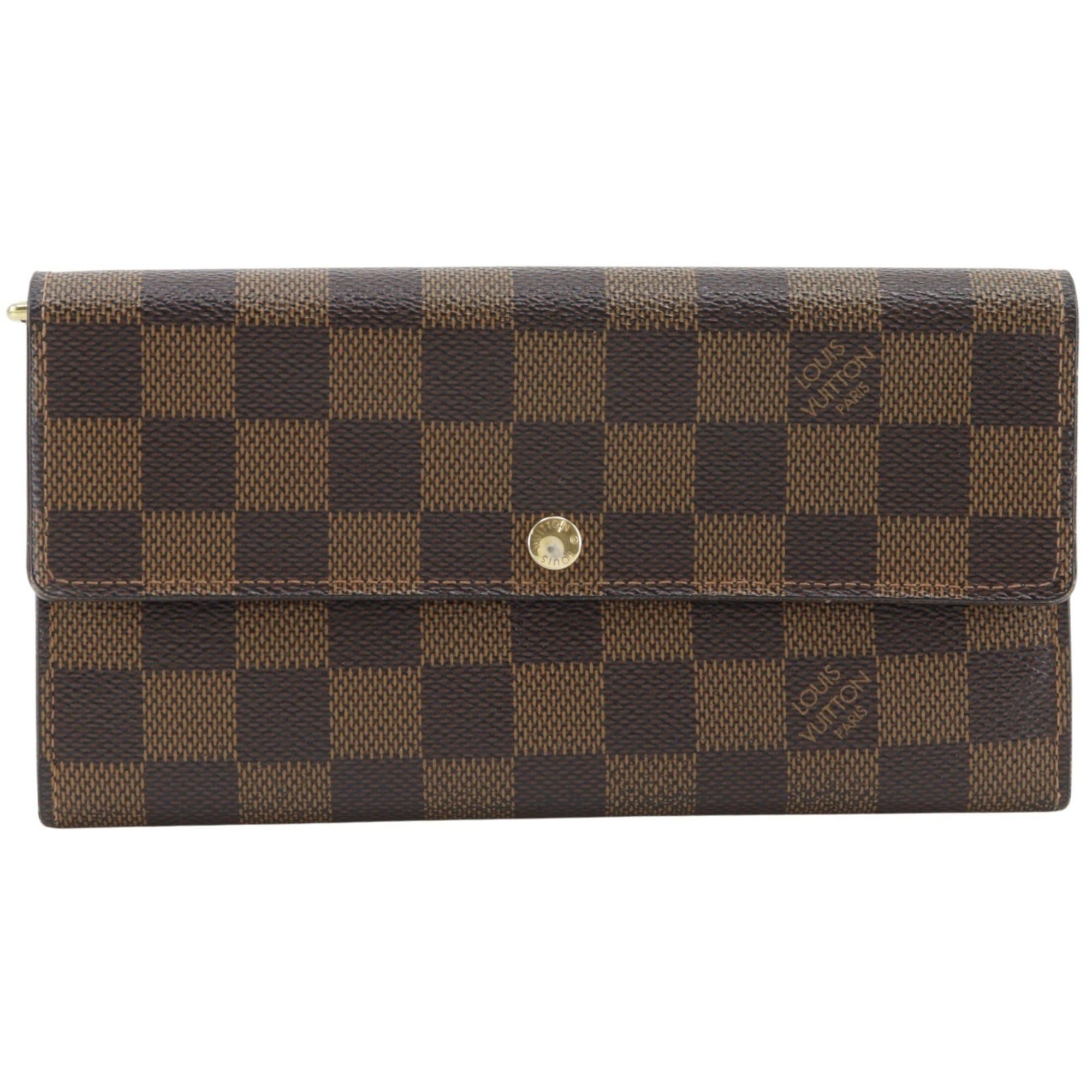 Louis Vuitton Louis Vuitton Portefeuille Sarah Long Wallet N61734 Damier Canvas 2012 Brown CA0162 Snap Button Unisex Size ONE SIZE - 1 Thumbnail