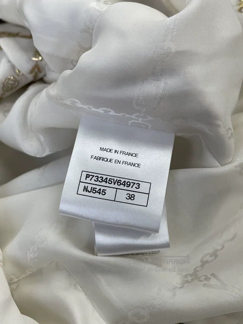 Chanel Chanel 22B white gold diamond checkered letter thin shirt Size XS / US 0-2 / IT 36-38 - 6 Thumbnail