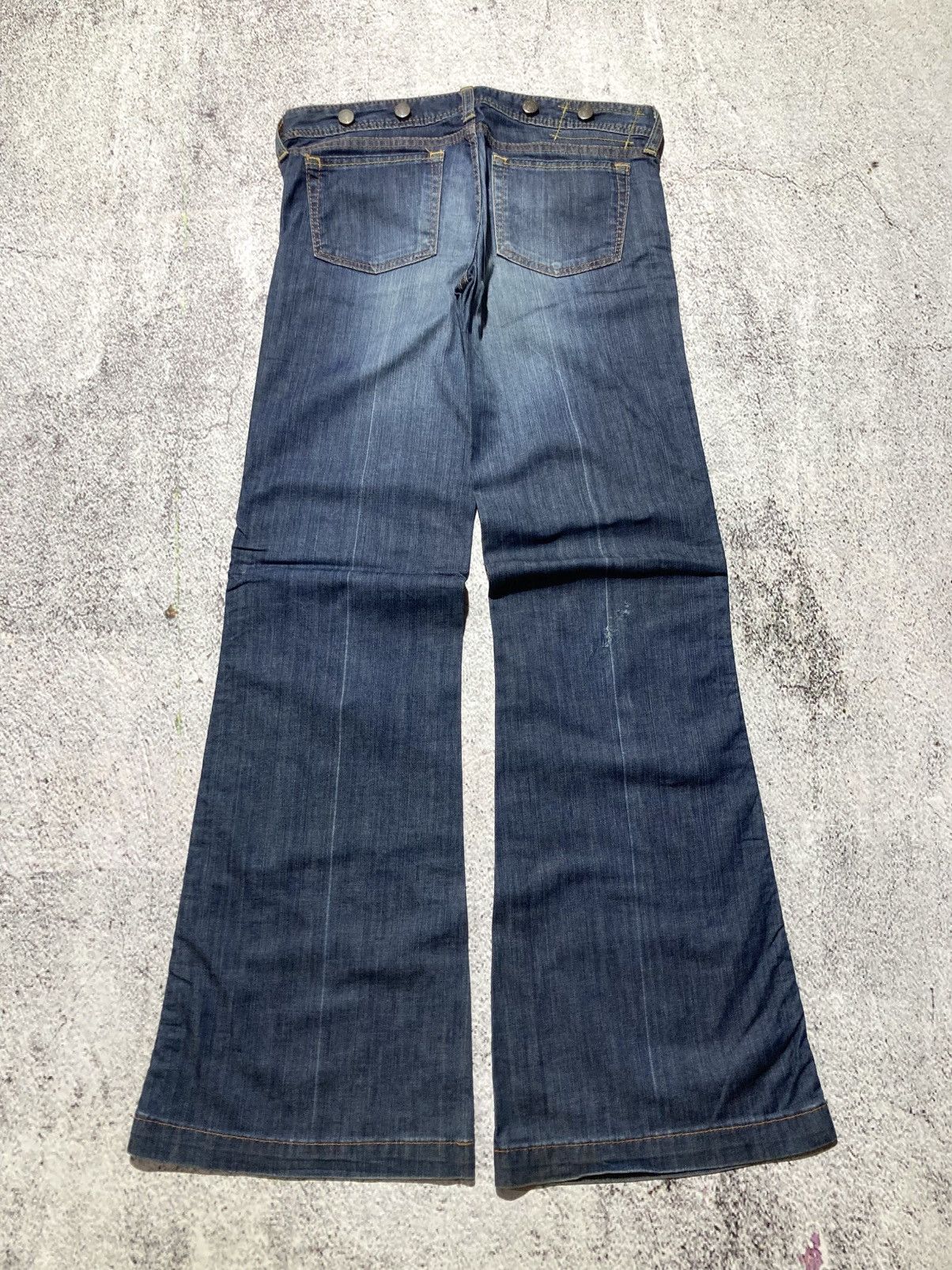Japanese Brand 🇯🇵 2000s Gap Multi Button Flared Bootcut Faded Jeans Blue Size US 29 - 11 Thumbnail
