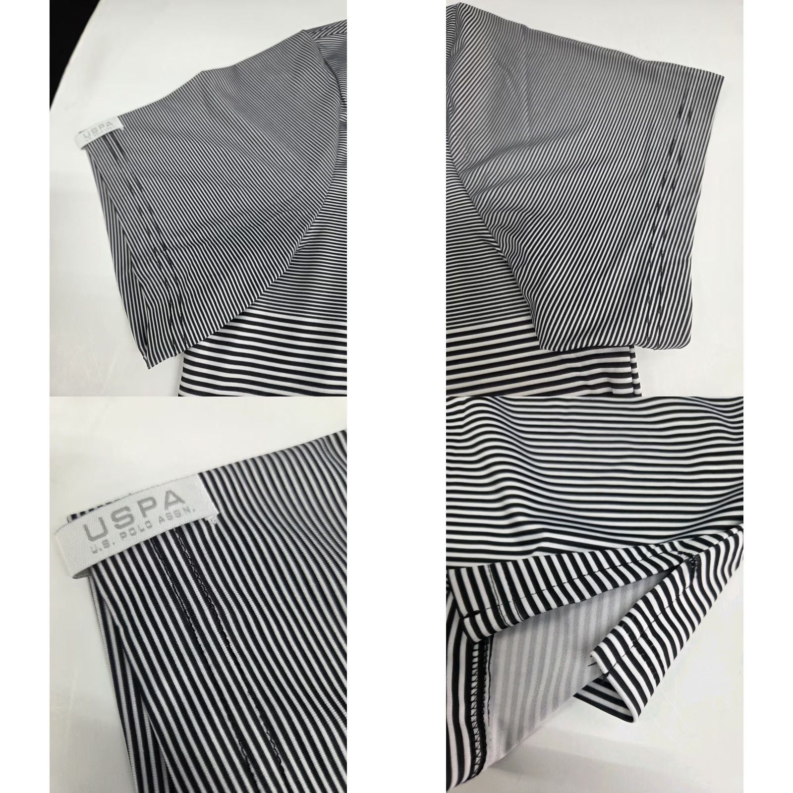 U.S. Polo Assn. NWT US Polo ASSN Mens Polo Feel Dry Shirt Black/White Striped Size XL Size US XL / EU 56 / 4 - 8 Thumbnail