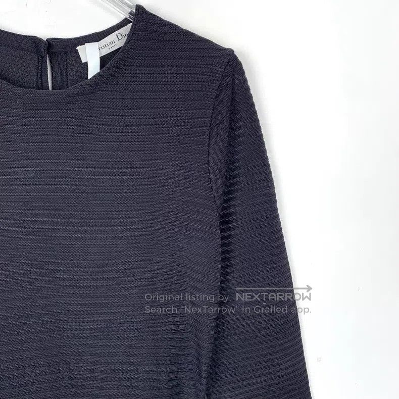 Dior Dior Black striped mulberry silk blend long-sleeved dress Size XS / US 0-2 / IT 36-38 - 3 Thumbnail