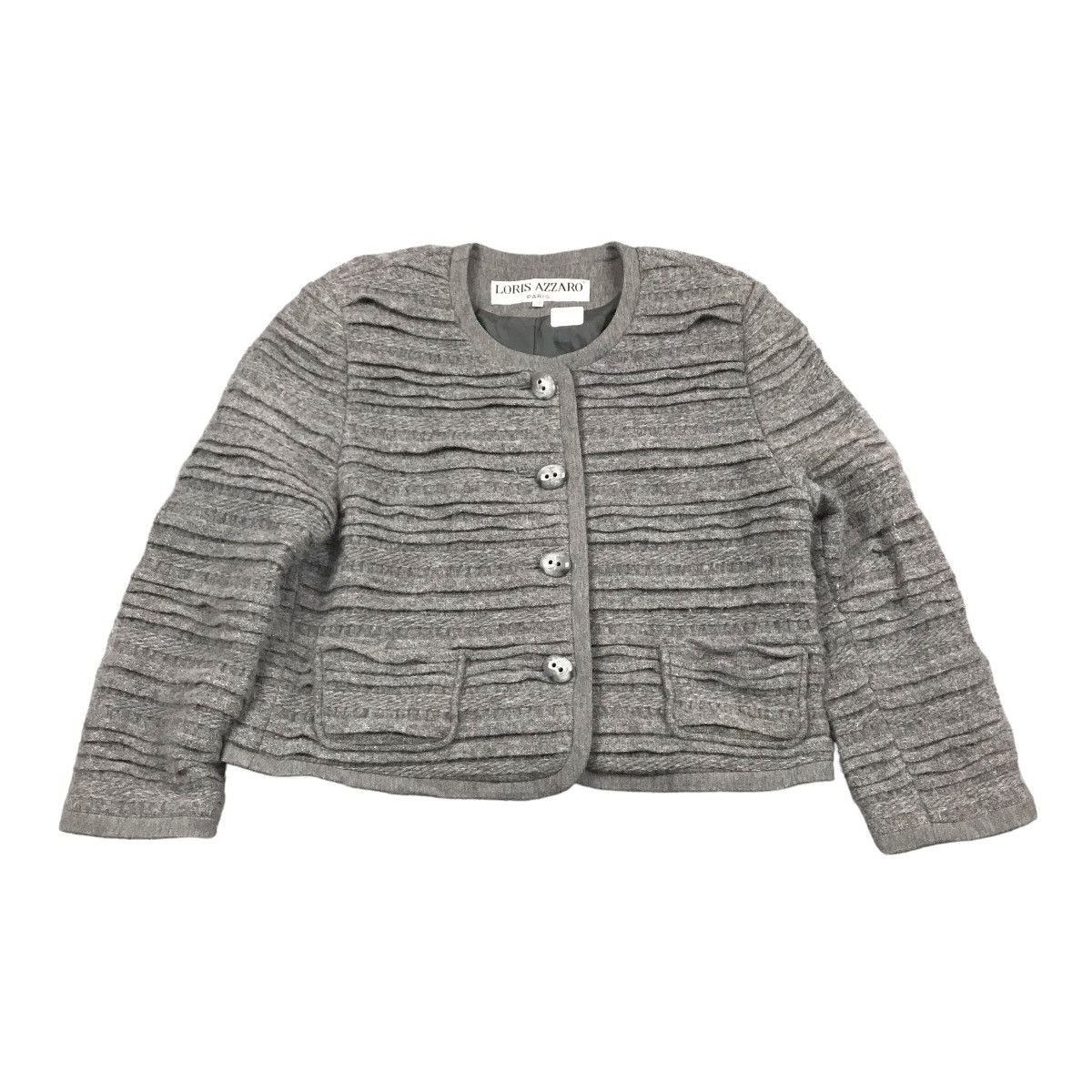 image of Avant Garde Loris Azzaro Paris Button Jacket in Grey, Women's (Size Small)