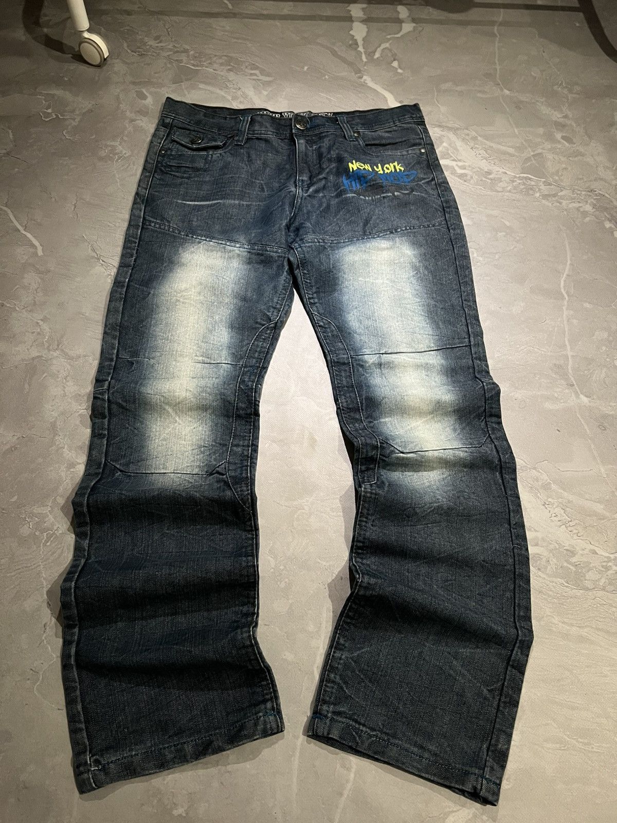 Japanese Brand Faded Washed Graffiti / Number Nine Style / Japan Grunge 90 Size US 34 / EU 50 - 2 Thumbnail