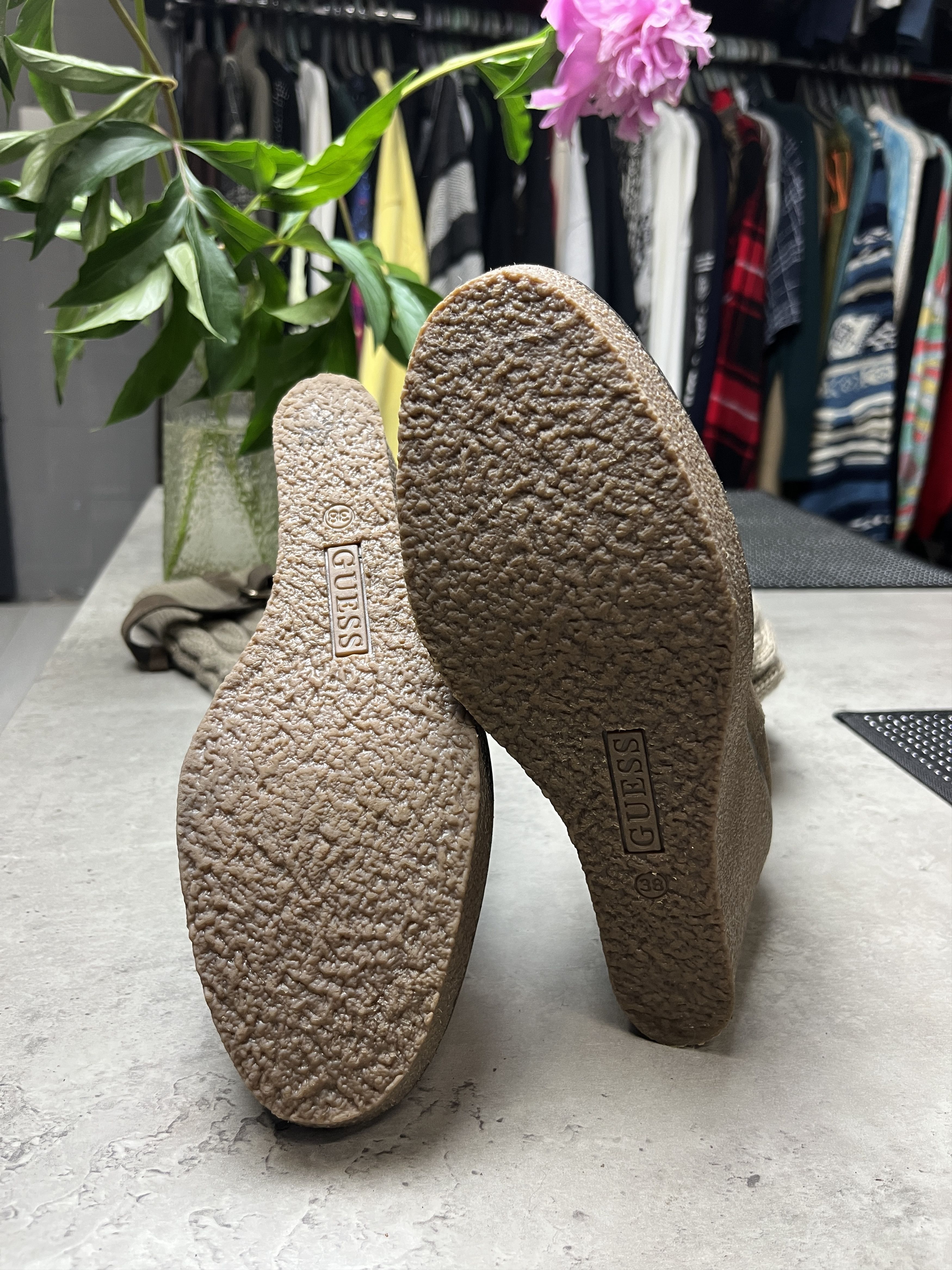 Guess 2000s GUESS SUEDE KNIT WEDGE TALL BOOTS - 5135 Size US 7.5 / IT 37.5 - 6 Thumbnail