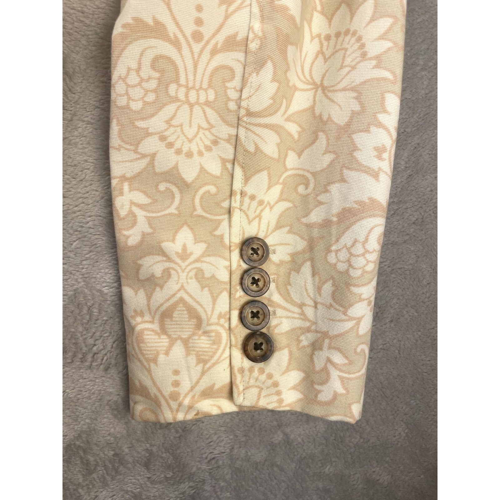 Mossimo Mossimo Womens Structured 2 Button Blazer Beige White Floral Size XL / US 12-14 / IT 48-50 - 5 Thumbnail