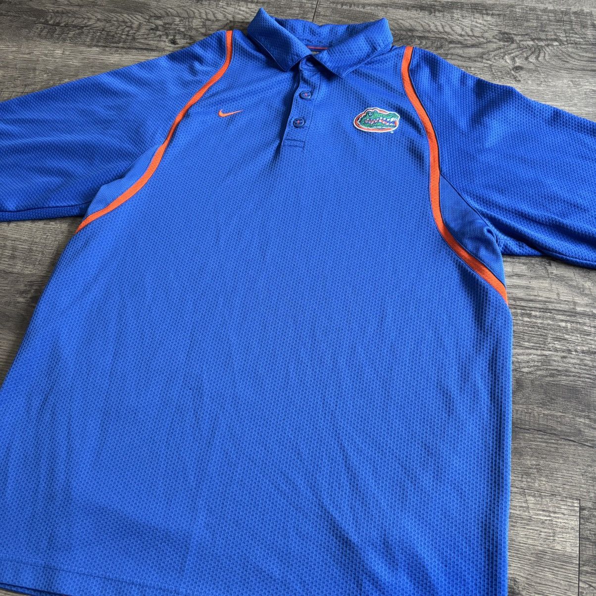 Nike Nike Team Florida Gators Blue Dri-Fit Polo Size US L / EU 52-54 / 3 - 2 Thumbnail