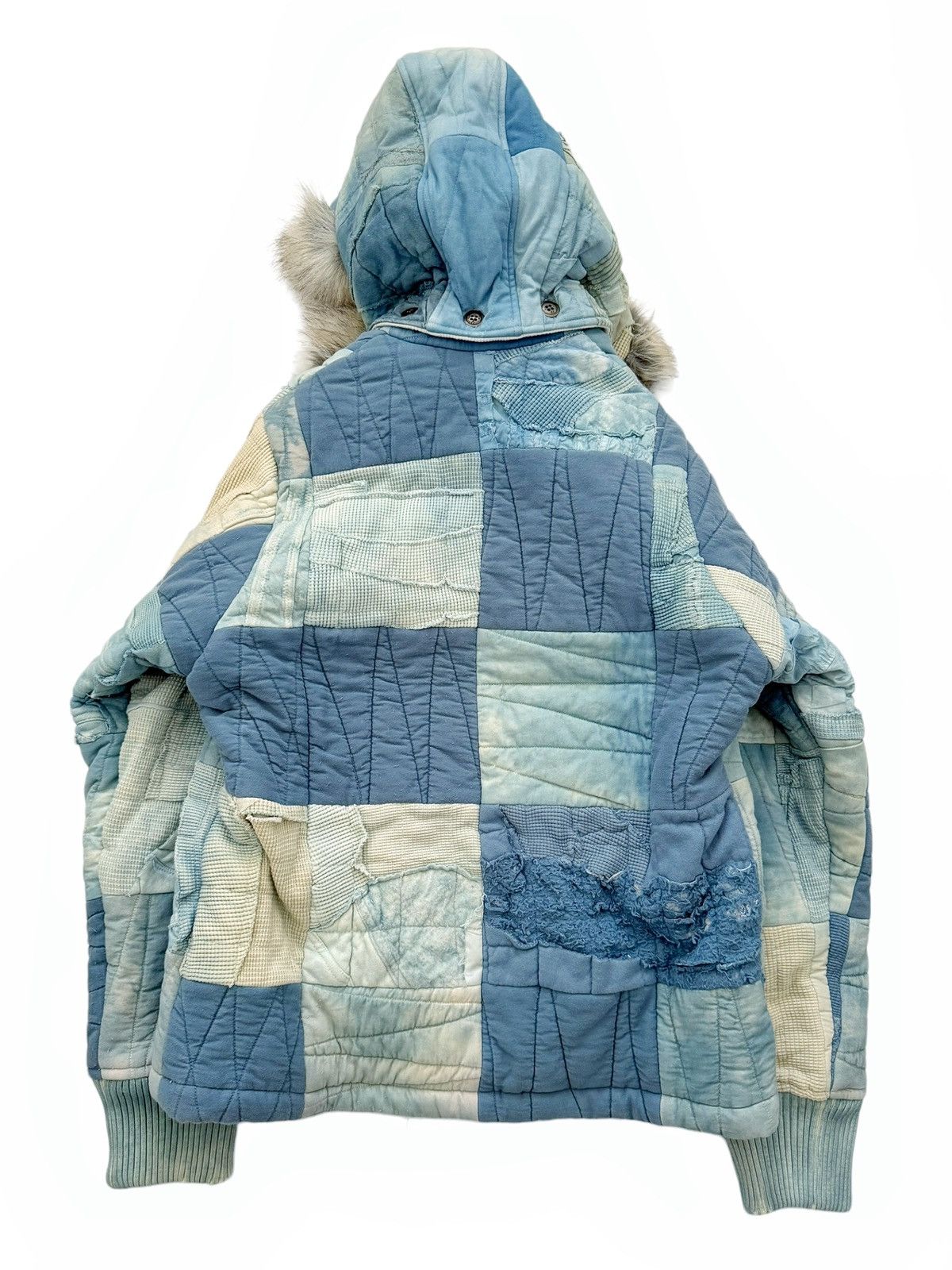 Greg Lauren Sz2 Indigo Scrapwork Patchwork Snorkel Puffer Parka Size US M / EU 48-50 / 2 - 3 Thumbnail