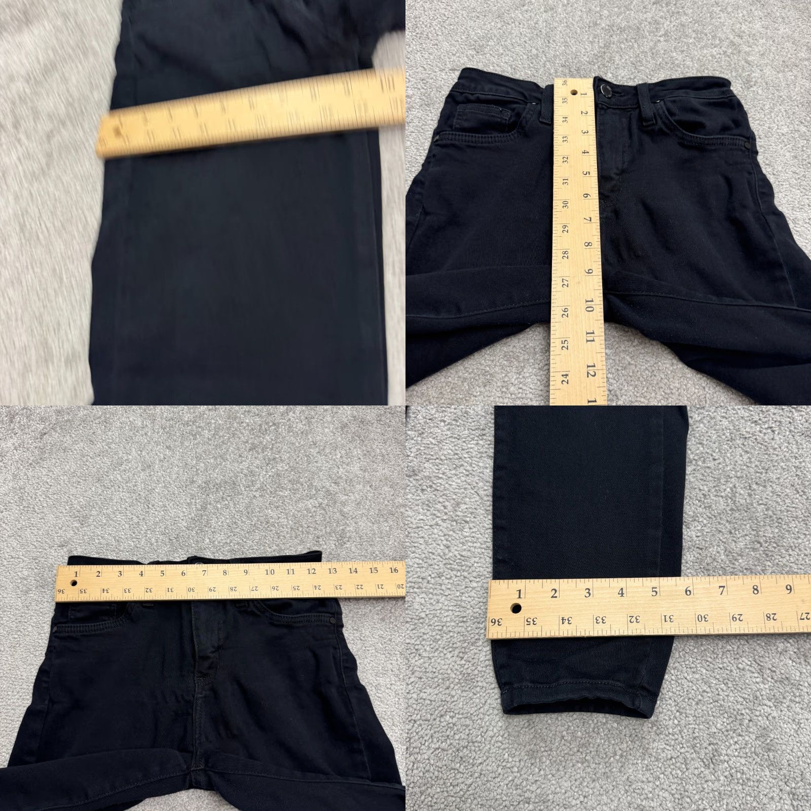 Vintage JUST BLACK Denim Jeans Women Slim High Rise 27 5-Pocket Black Dark 29 Inseam Skinny Streetwear City Outdoor Skinny Womens 27x29 Size 27" / US 4 / IT 40 - 9 Thumbnail