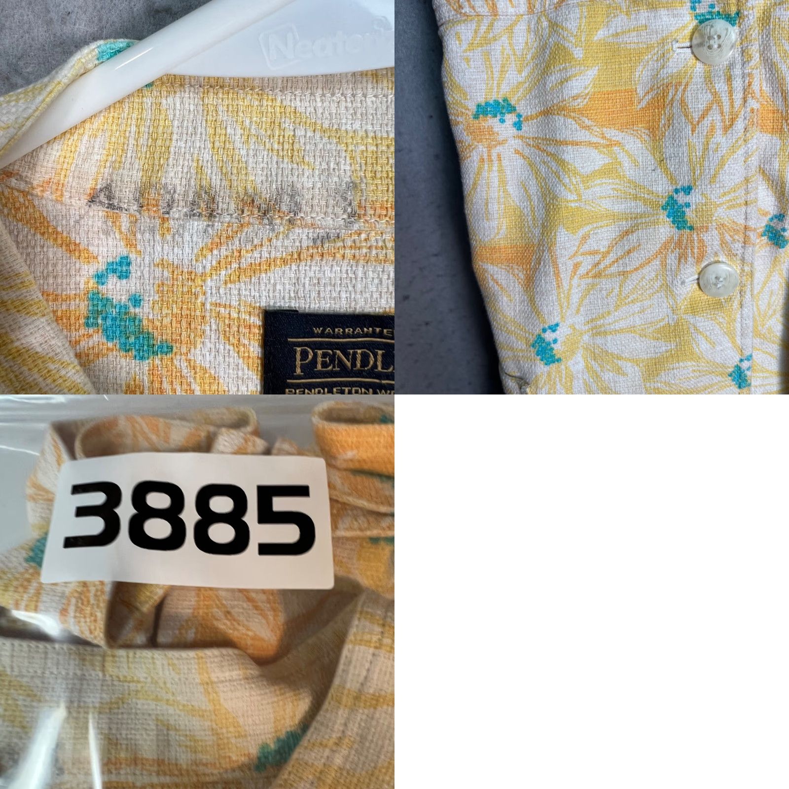Pendleton Pendleton Womens XL Petite Floral Button-Up Jacket Yellow & White Cotton Size XL / US 12-14 / IT 48-50 - 8 Thumbnail
