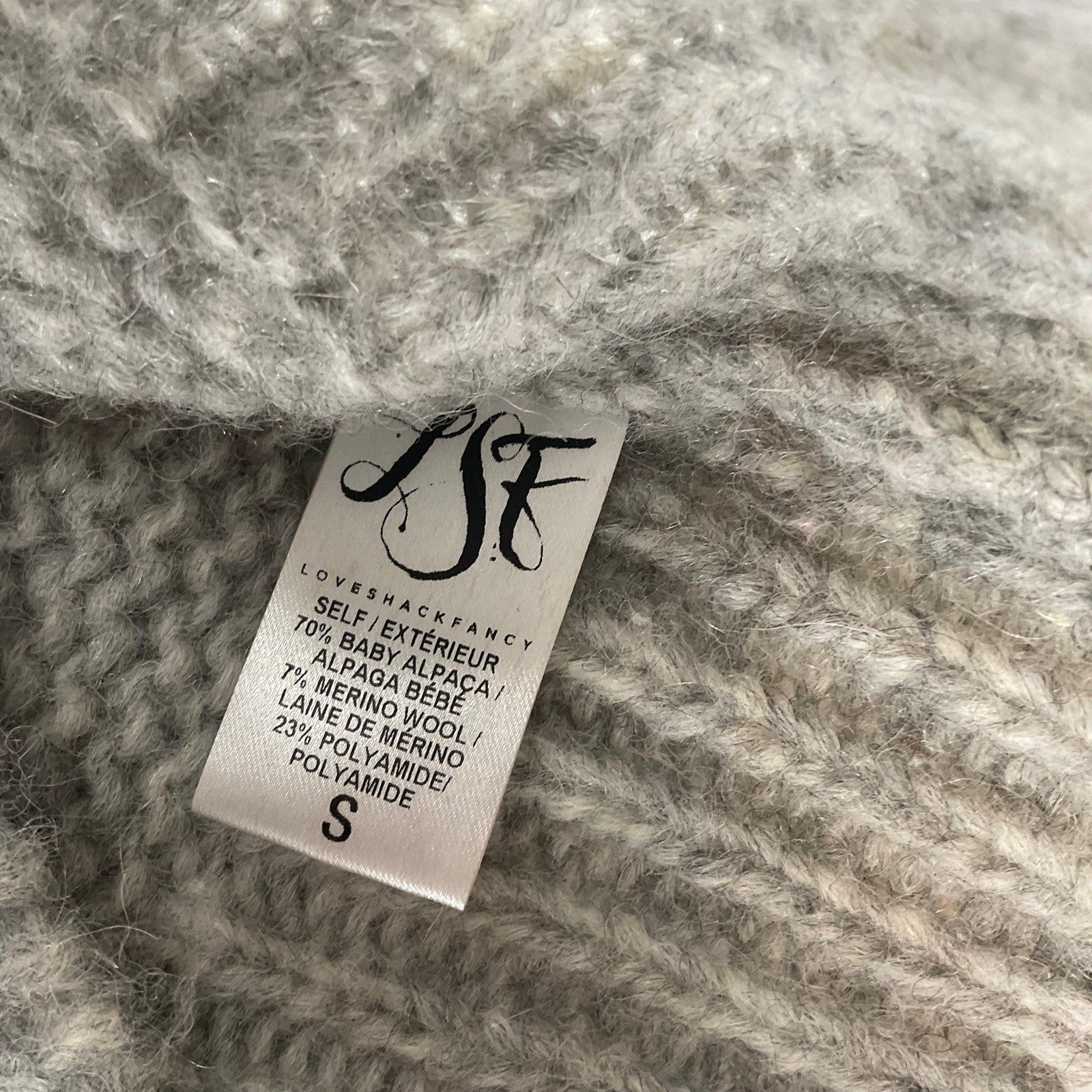 LoveShackFancy LoveShackFancy Atlas Grey Fringe Sweater Alpaca Size Small Size S / US 4 / IT 40 - 4 Thumbnail