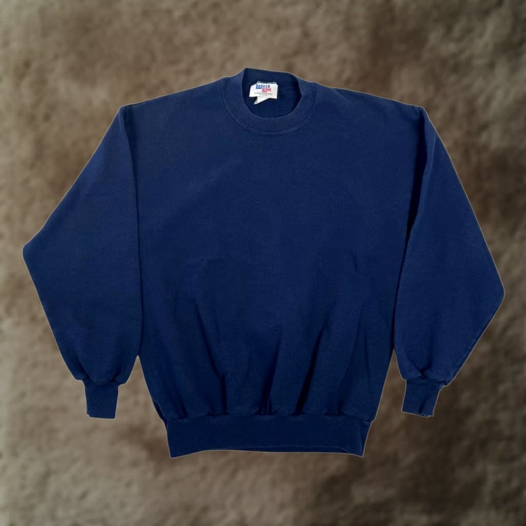 Vintage VINTAGE Locker Line Russell Blue Blank Sweatshirt Mens L Fleece Crewneck 90s Size US L / EU 52-54 / 3 - 1 Thumbnail