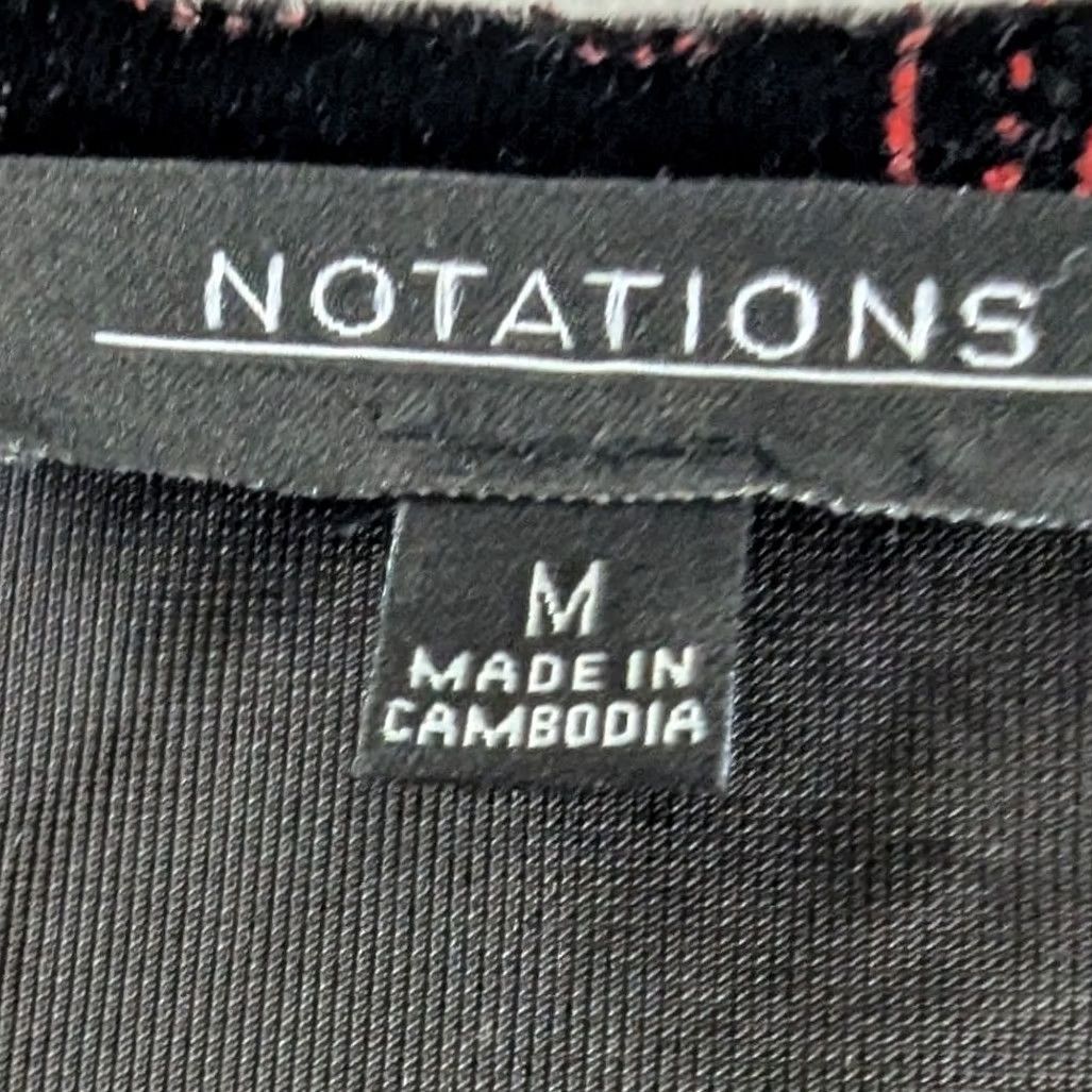 Vintage Notations Velvet Black Red Glitter Swirl Faux Wrap Top Womens Sz M Festive Glam V-Neck Buckle Glitter Paisley Velvet Top Size M / US 6-8 / IT 42-44 - 7 Thumbnail