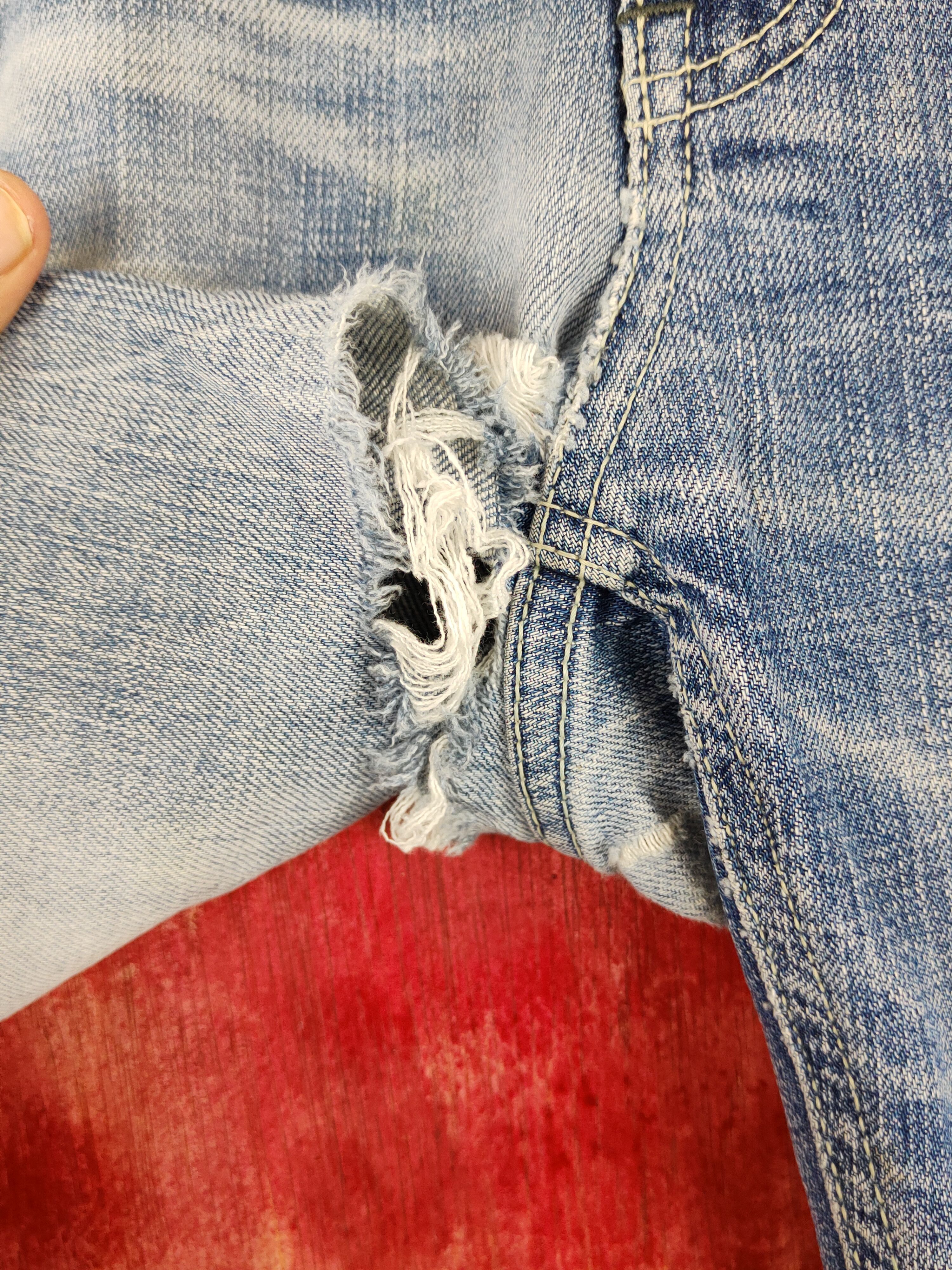 Japanese Brand Arix Blue Faded ripped distressed jeans Denim #S1603 Size US 32 / EU 48 - 3 Thumbnail