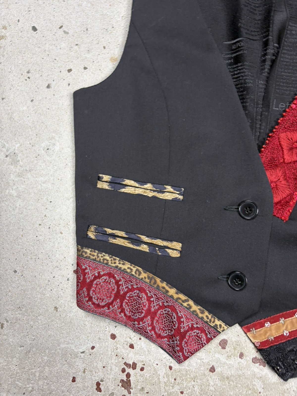 John Galliano John Galliano Embellished Embroidered Printstripe Vest Size S / US 4 / IT 40 - 3 Thumbnail