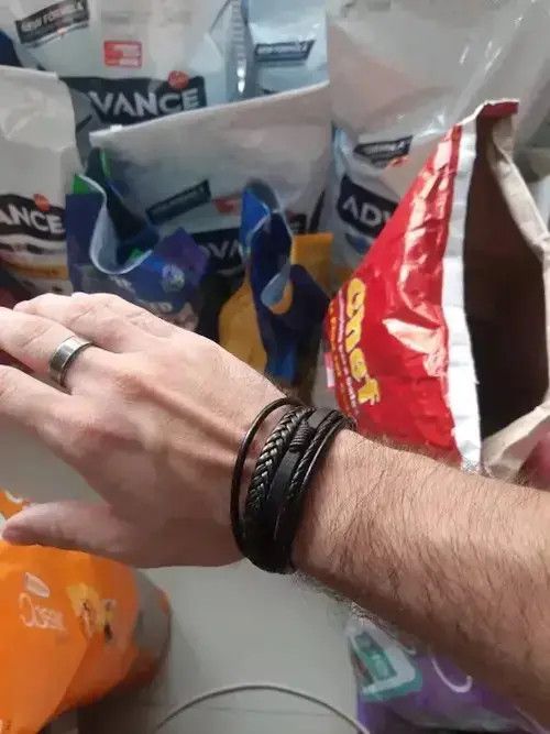 Jewelry Trendy Genuine Leather Bracelet Stainless Steel Men Size ONE SIZE - 4 Thumbnail