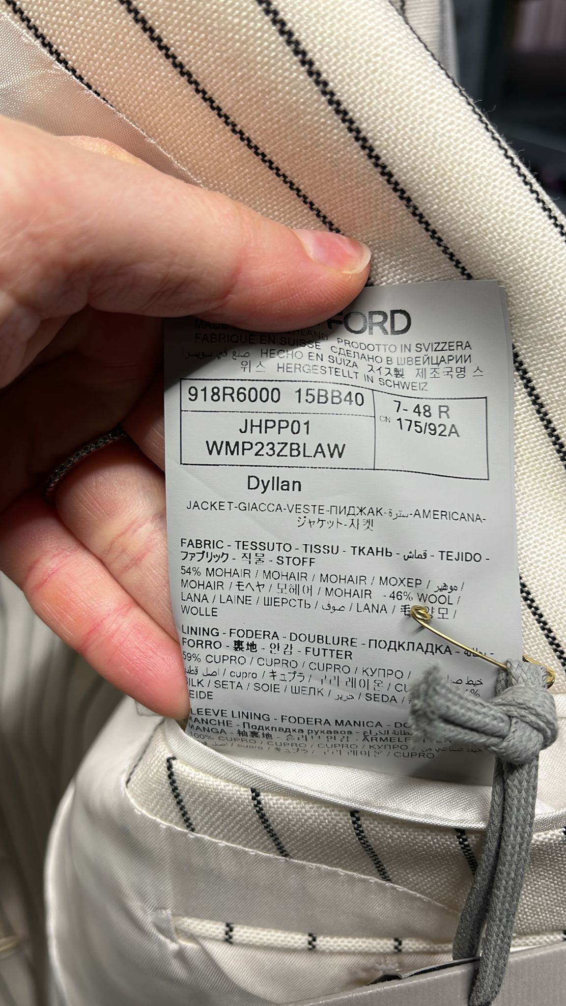 Tom Ford o1loc1c0326 JHPP01 Jacket in White Size US M / EU 48-50 / 2 - 2 Thumbnail