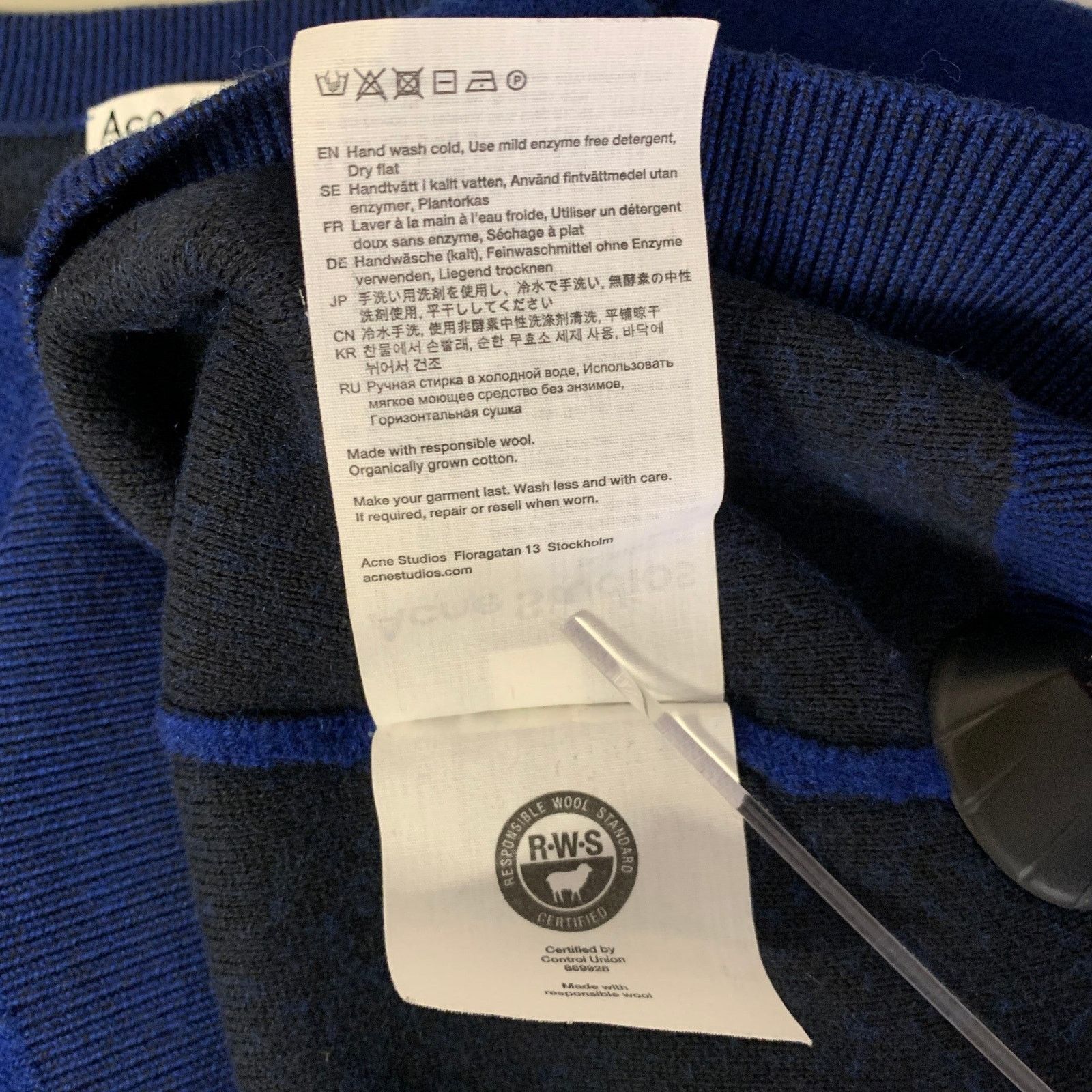 Acne Studios ACNE Size M Blue Wool Cotton Pull On Sweater Size US M / EU 48-50 / 2 - 7 Thumbnail