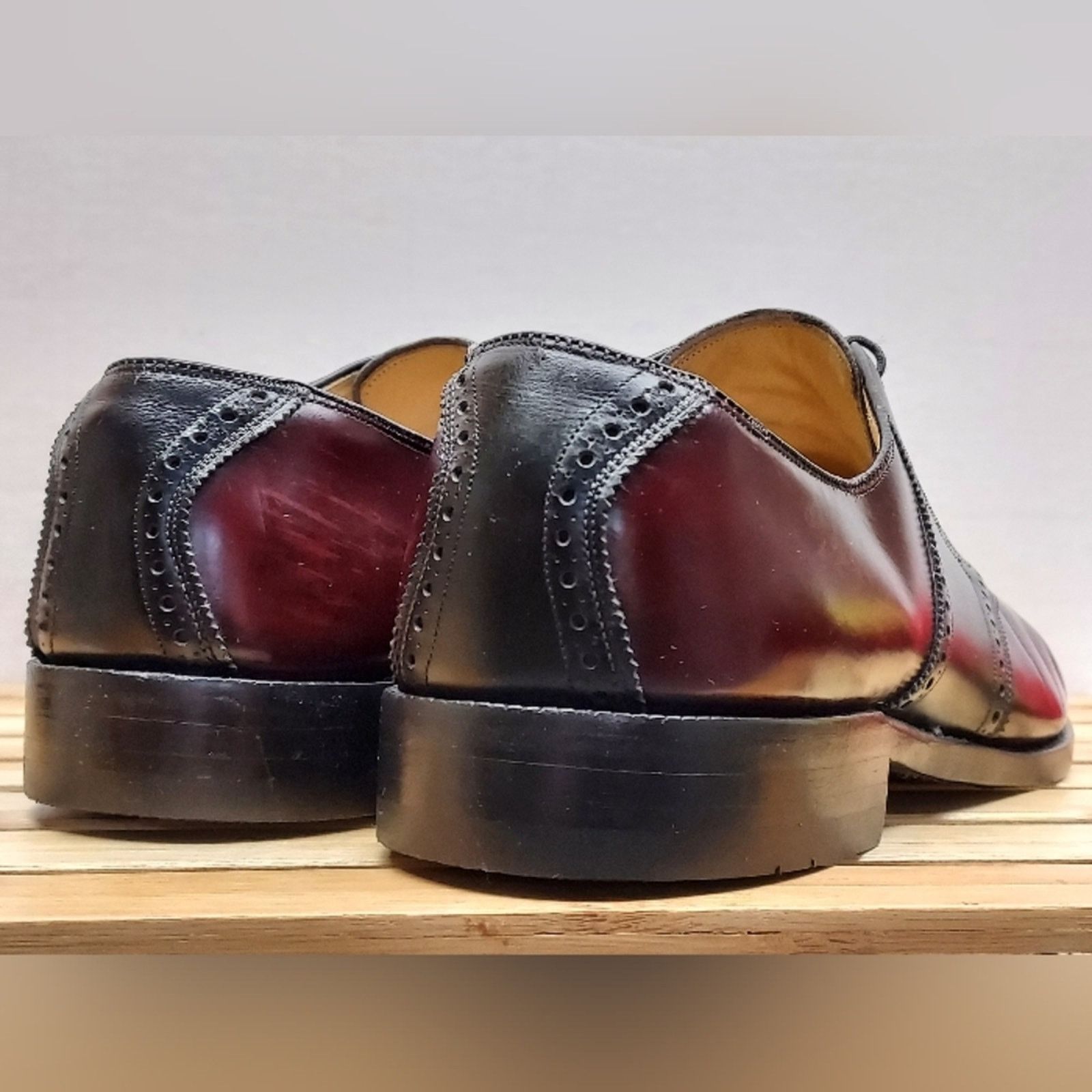 Johnston & Murphy Johnston & Murphy Mens Saddle Burgandy Oxford Shoes Size 14 Size US 14 / EU 47 - 3 Thumbnail