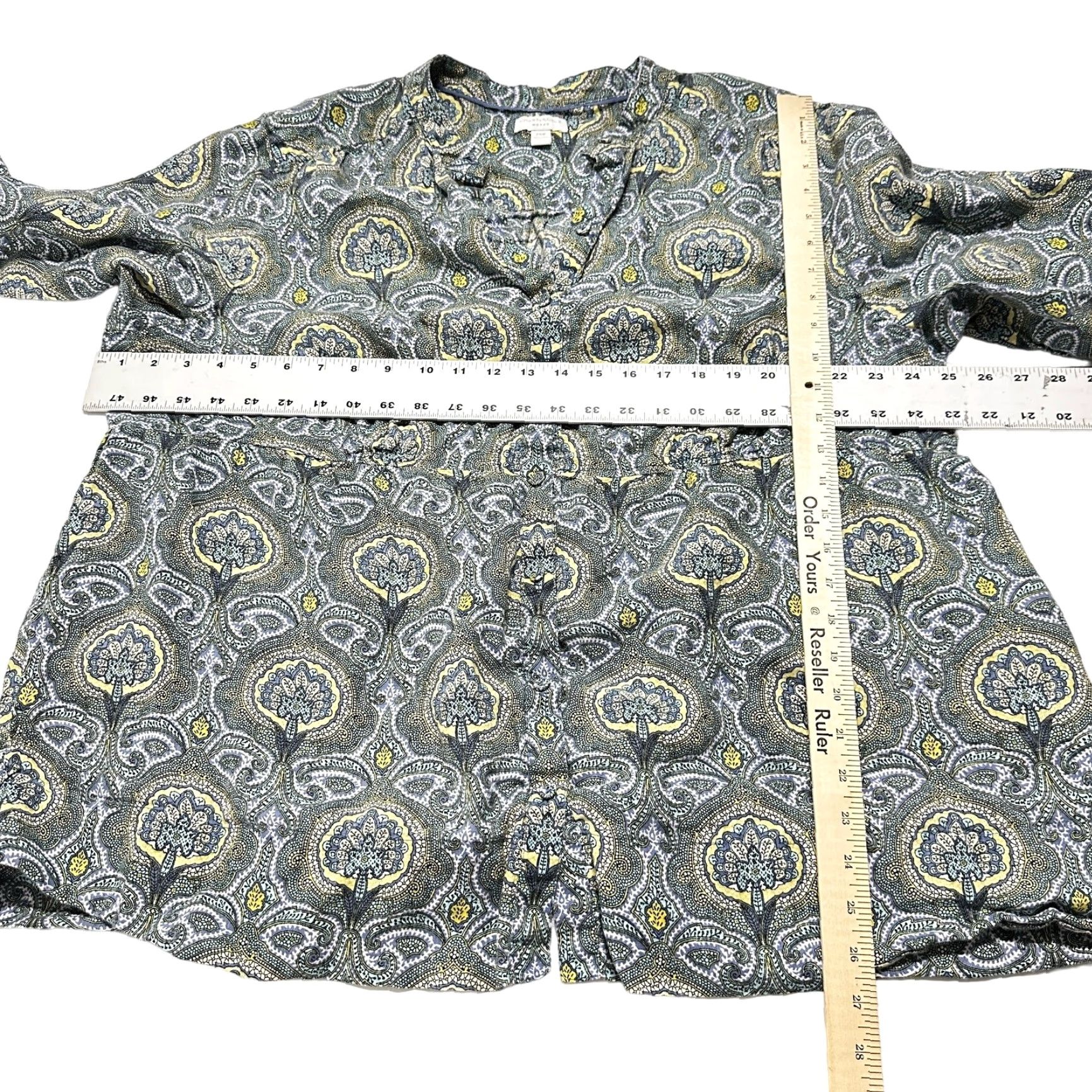 Charter Club Charter Club Blouse 24W Plus Hallmark Bohemian Paisley Linen Tunic Long Sleeve Womens Casual Colorful 90s Style Size 4XL / US 24-26 - 6 Thumbnail