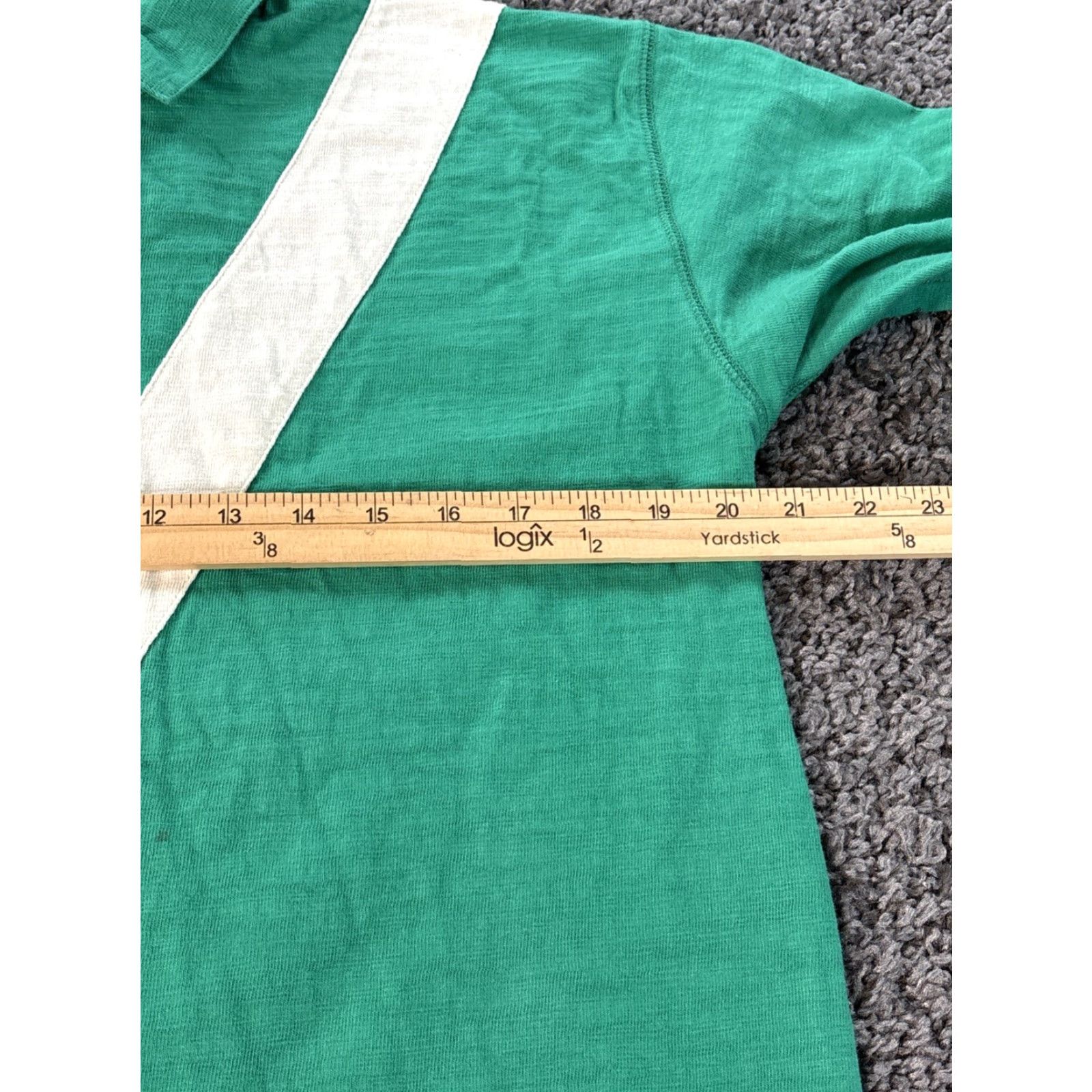 Vintage Drake's Polo Rugby Shirt Mens 38 Green Cotton Chevron Fléme Vneck Collared Shirt Size US M / EU 48-50 / 2 - 3 Thumbnail