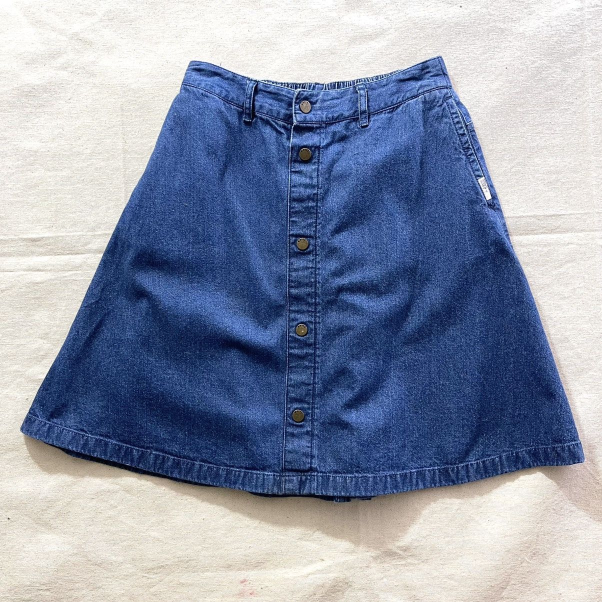 CHOCOOLATE Denim Elastic Waist A Line Faux Button Midi Skirt Size 27" / US 4 / IT 40 - 1 Thumbnail