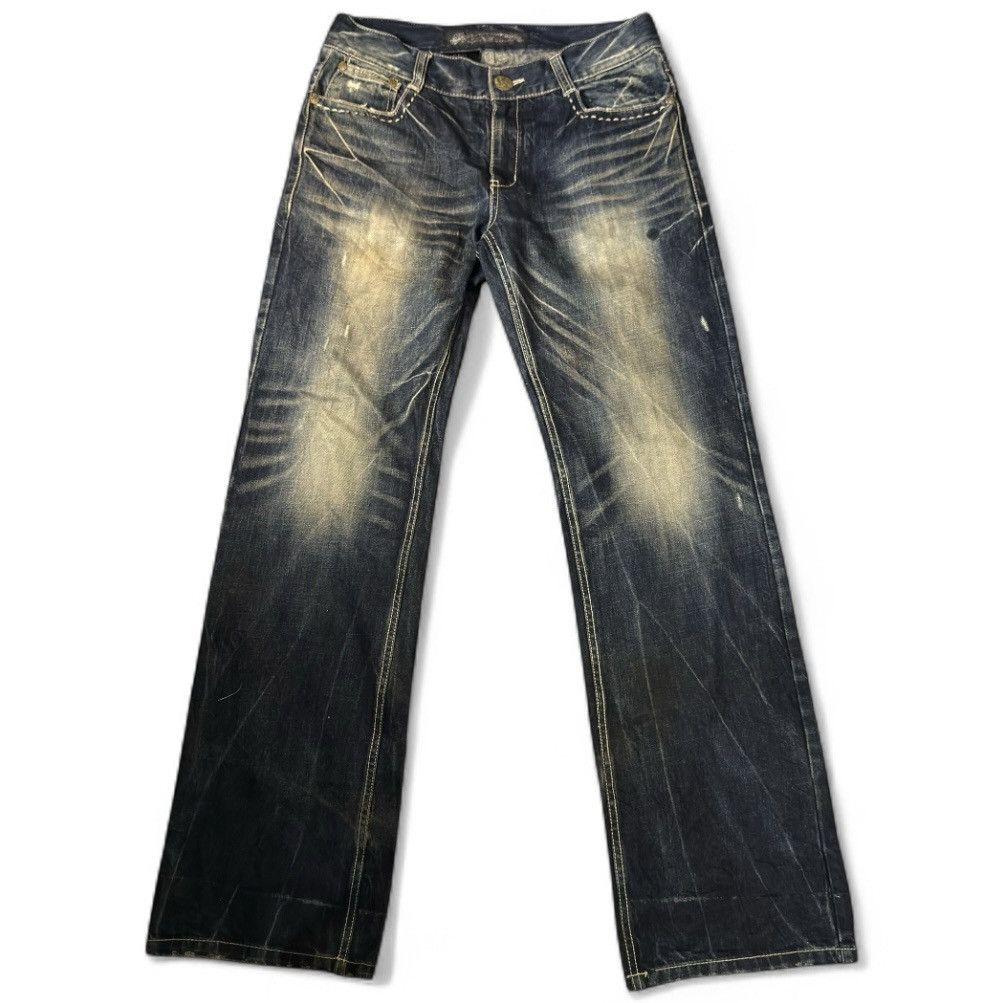 Le Grande Bleu (L.G.B.) 🔥🇯🇵 Studded Gem Bootcut RedPepper Gold Label Distressed Denim Size US 34 / EU 50 - 1 Thumbnail