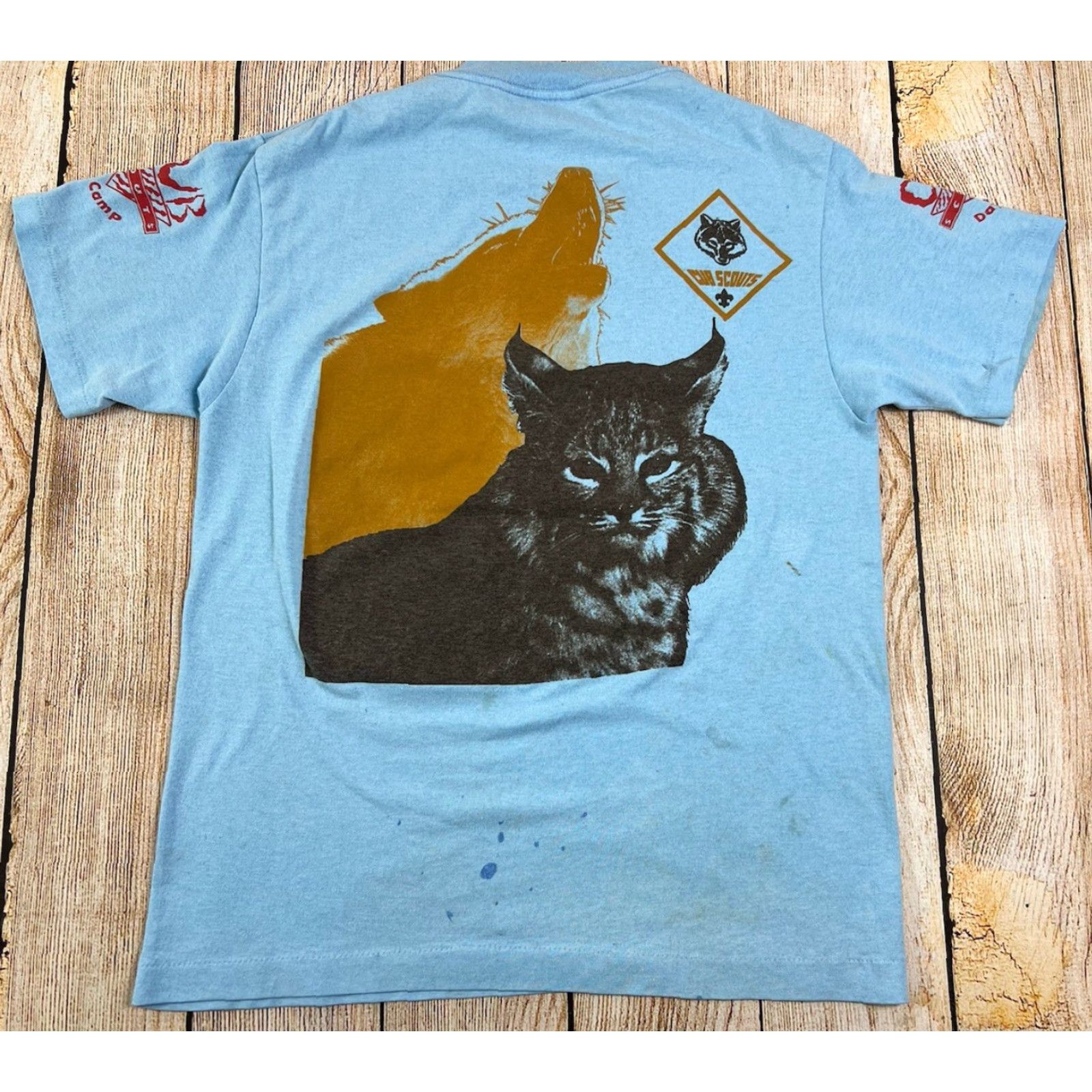 TEE JAYS VINTAGE Tee Jays Cub Scouts Day Camp Bear Nature T Shirt Blue Small Unisex Adults 90s Size US S / EU 44-46 / 1 - 2 Thumbnail