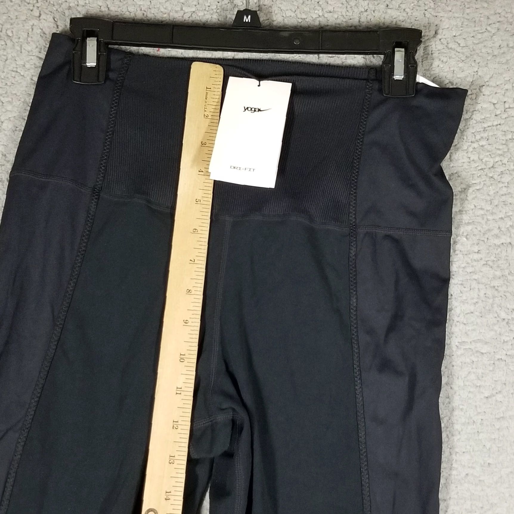 Nike Women's L Black High Waist 7/8 Yoga Leggings Compression Pockets Activewear