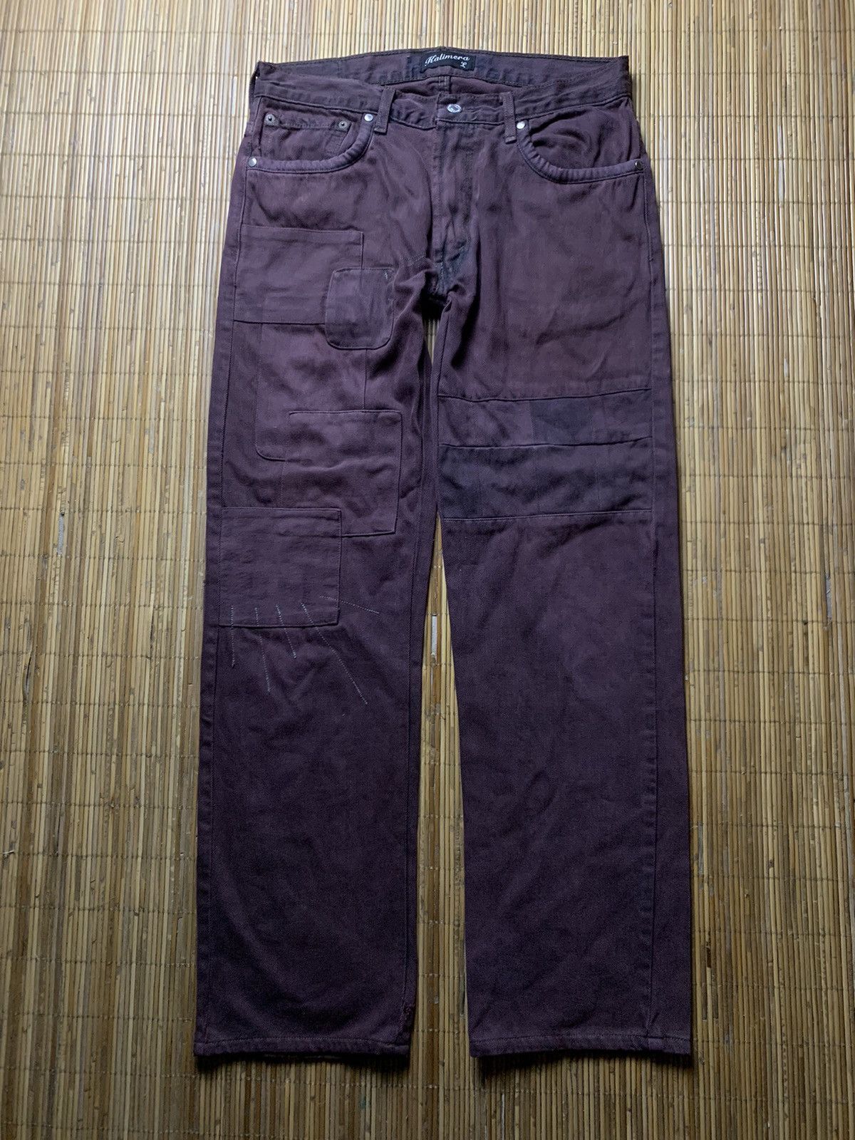 image of Levis X Kalimera Patchwork Jeans in Maroon, Men's (Size 31)