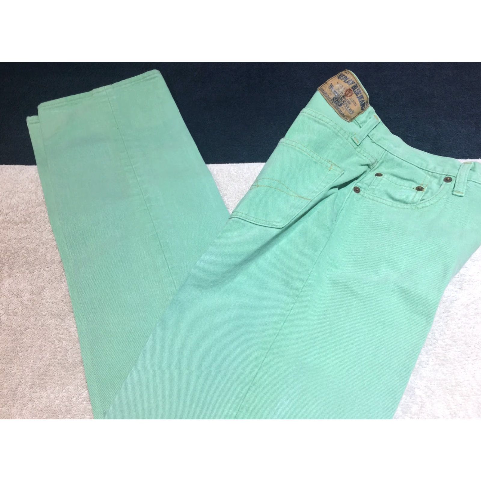 Replay VINTAGE Replay Jeans Women's Green 27x30 Regular Mid-Rise Straight Leg Size 27" / US 4 / IT 40 - 2 Thumbnail
